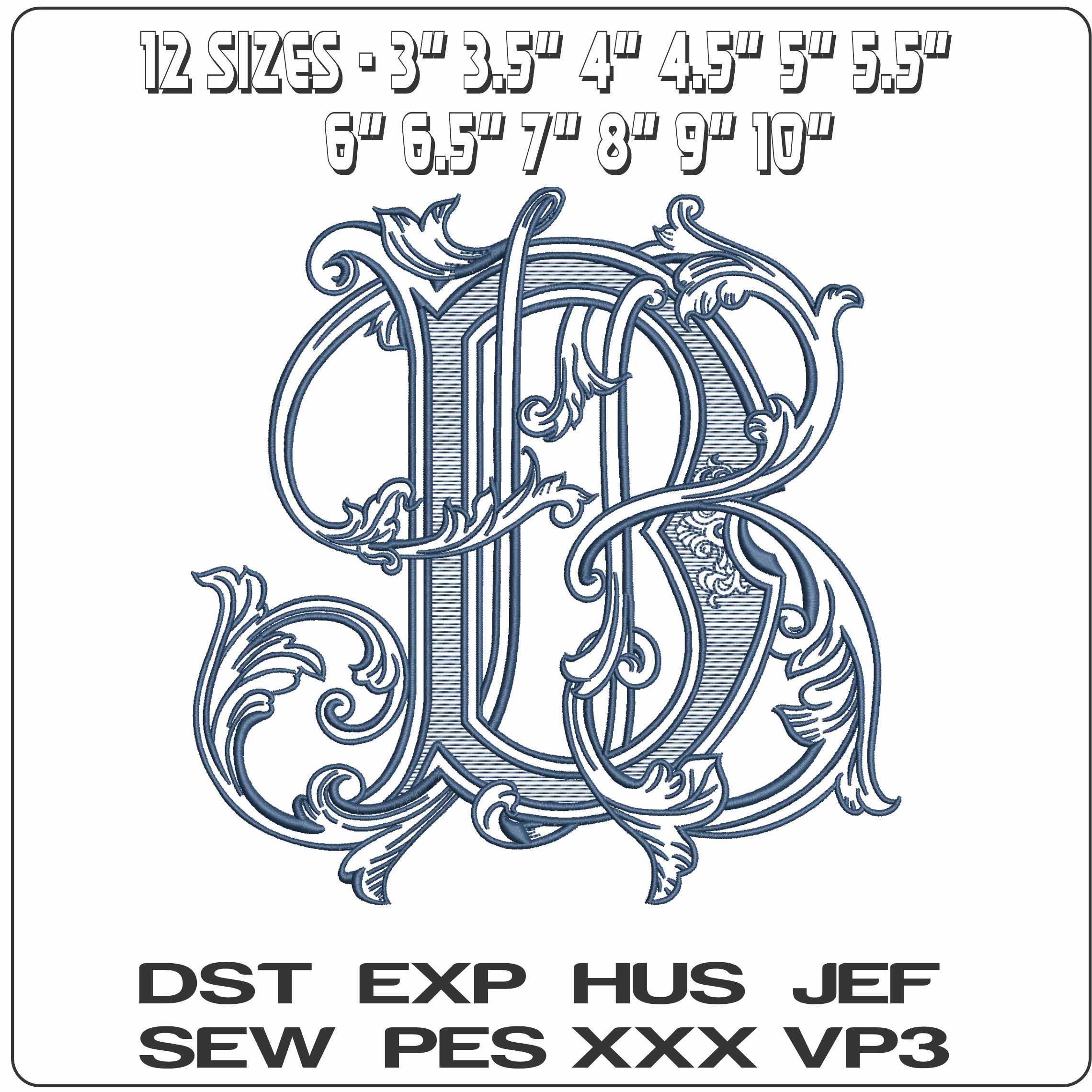Artist B- Elegant embroidery design file - instant download — view 2