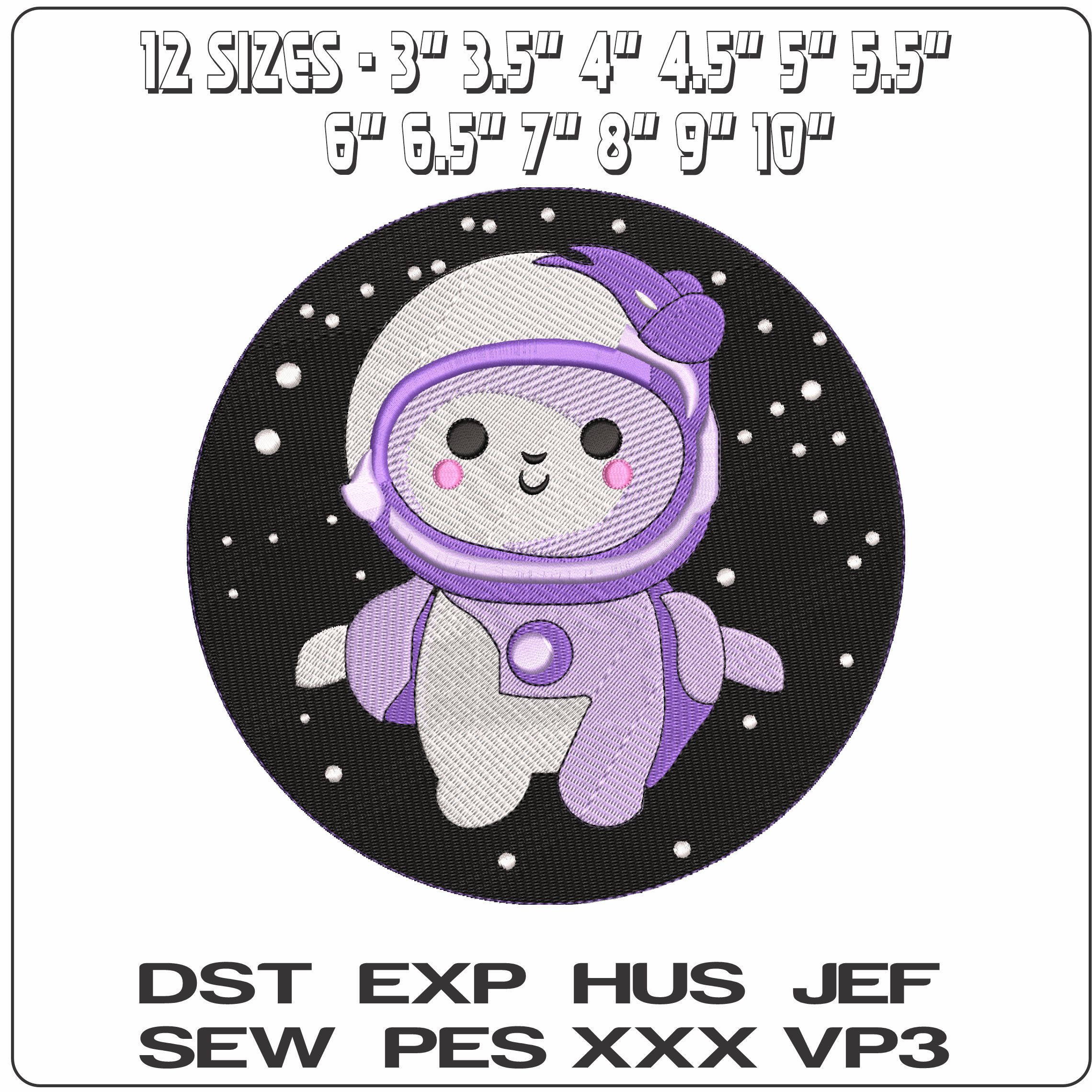 Astronaut Chrildren Design - Elegant embroidery design file - instant download — view 2