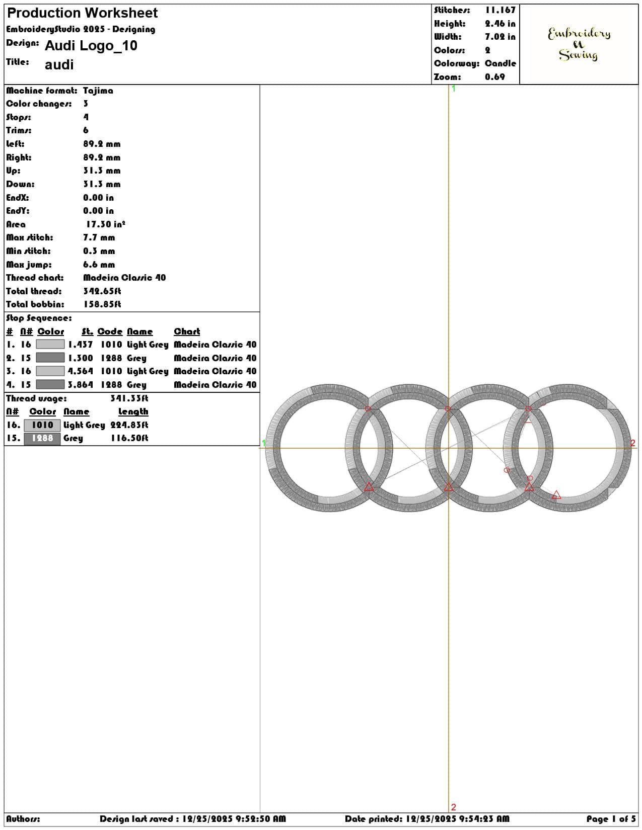 Audi Logo - Elegant embroidery design file - instant download — view 3