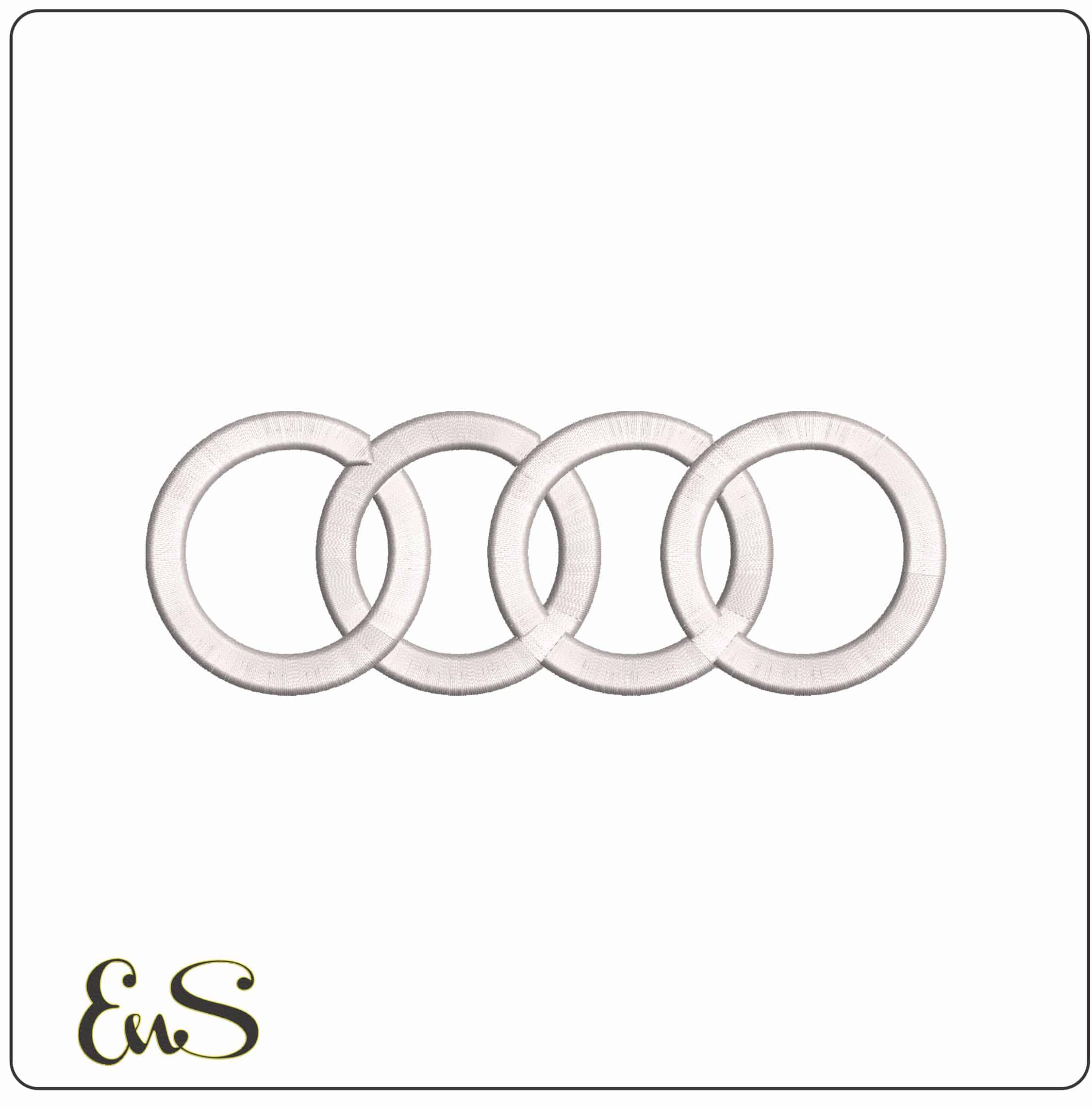 Audi Rings - Elegant embroidery design file - instant download