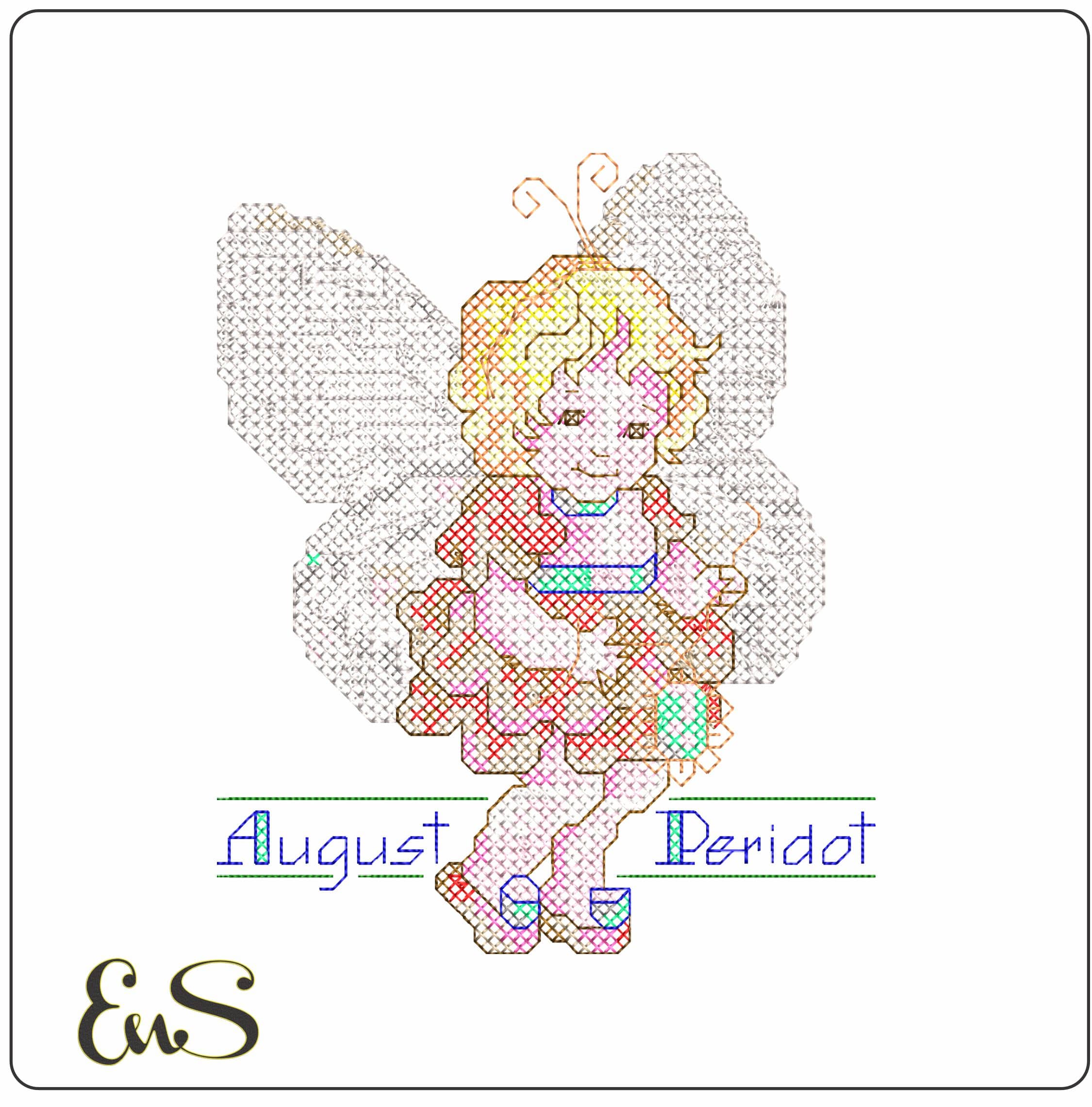 August Peridot 16 - Elegant embroidery design file - instant download