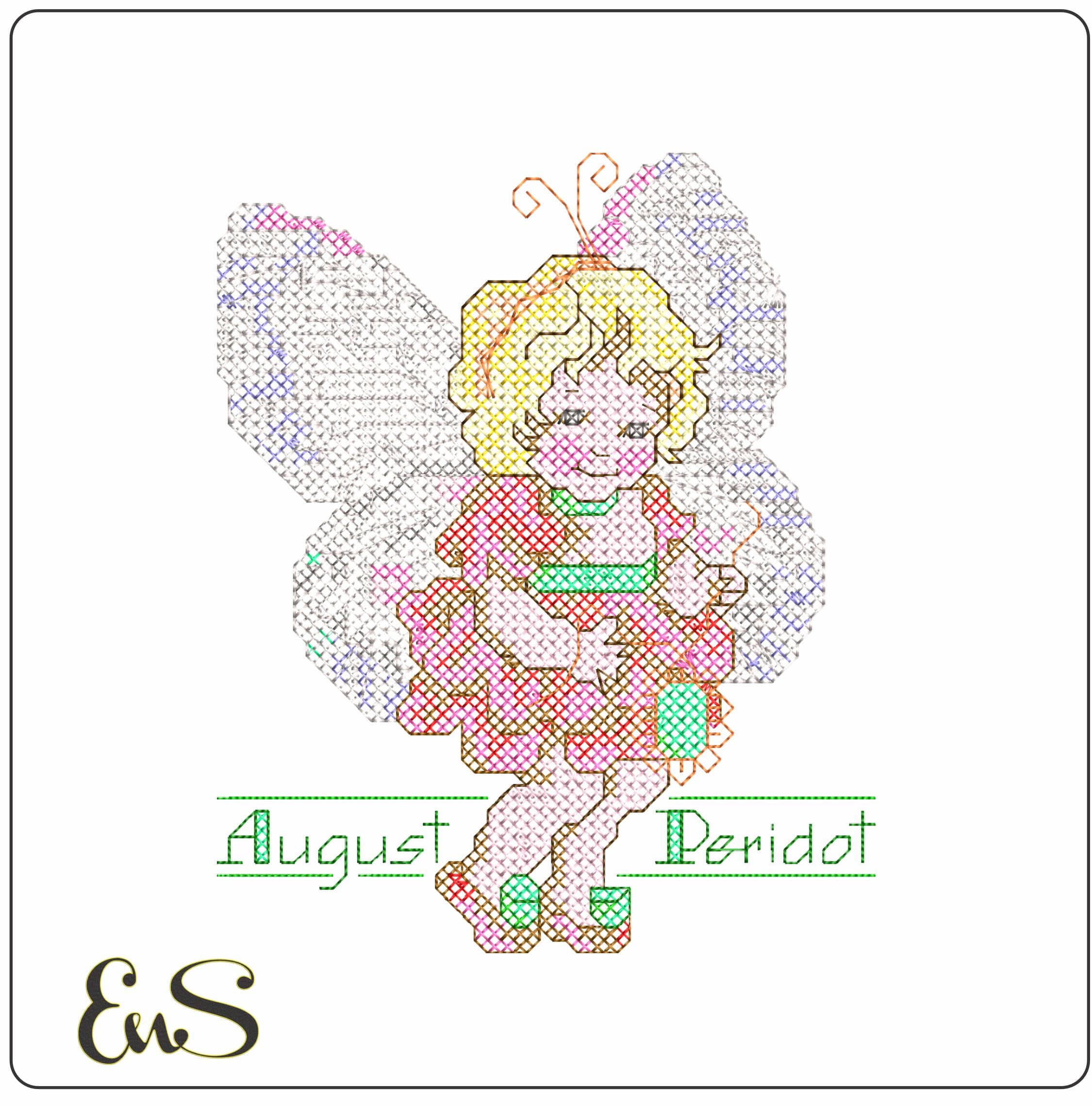 August Peridot 16 3 - Elegant embroidery design file - instant download