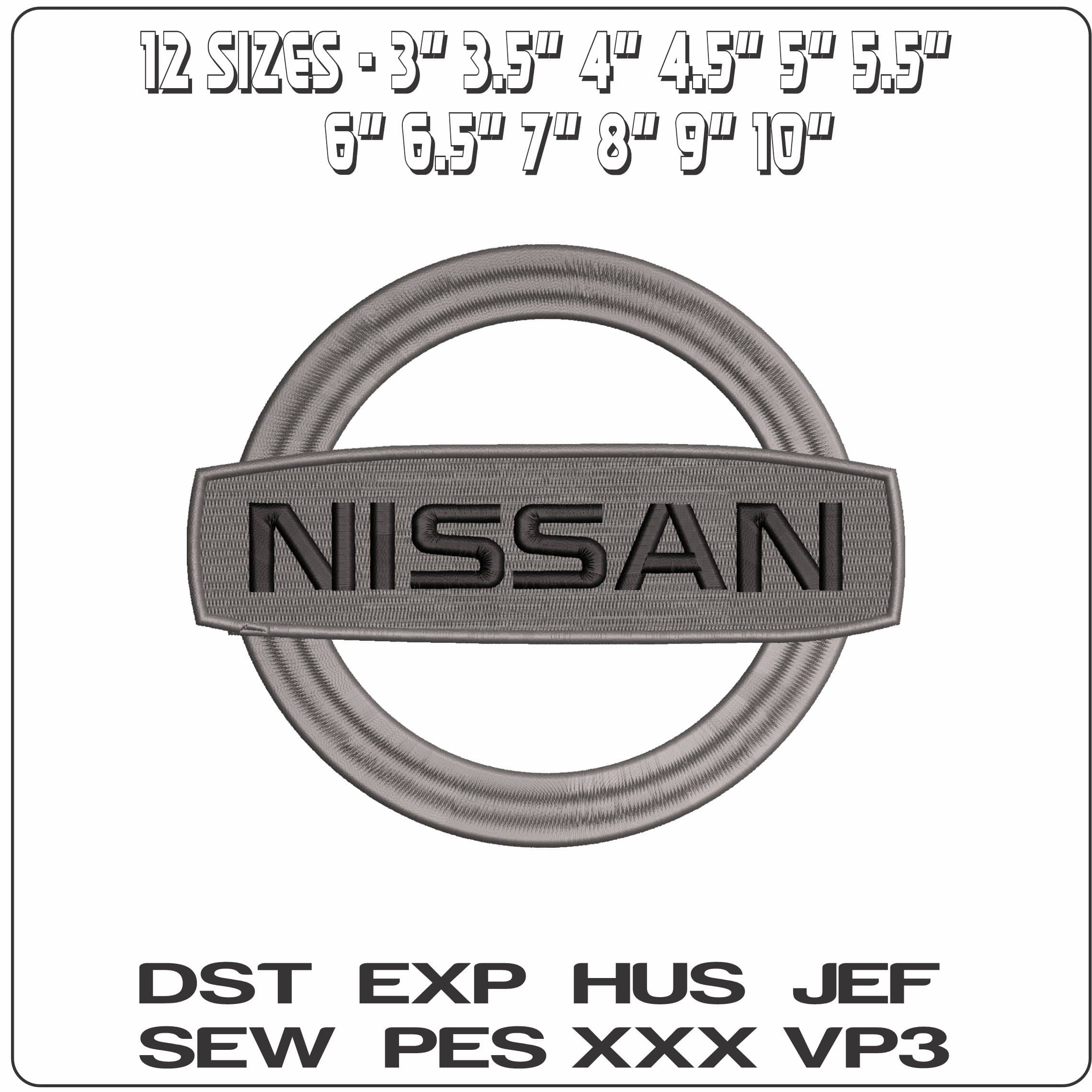 Basic Nissan Logo - Elegant embroidery design file - instant download — view 2