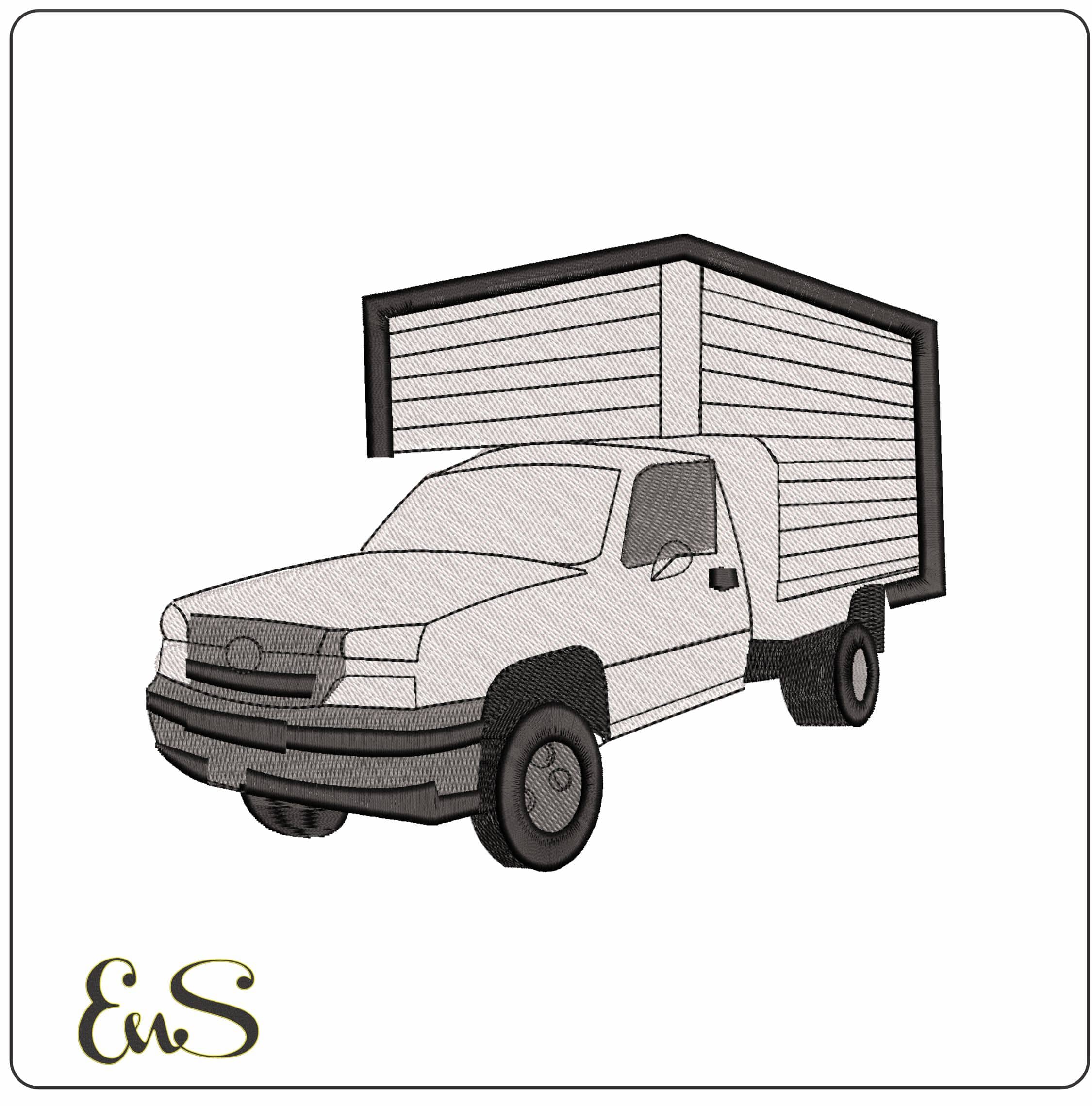 Basic Panel van - Elegant embroidery design file - instant download