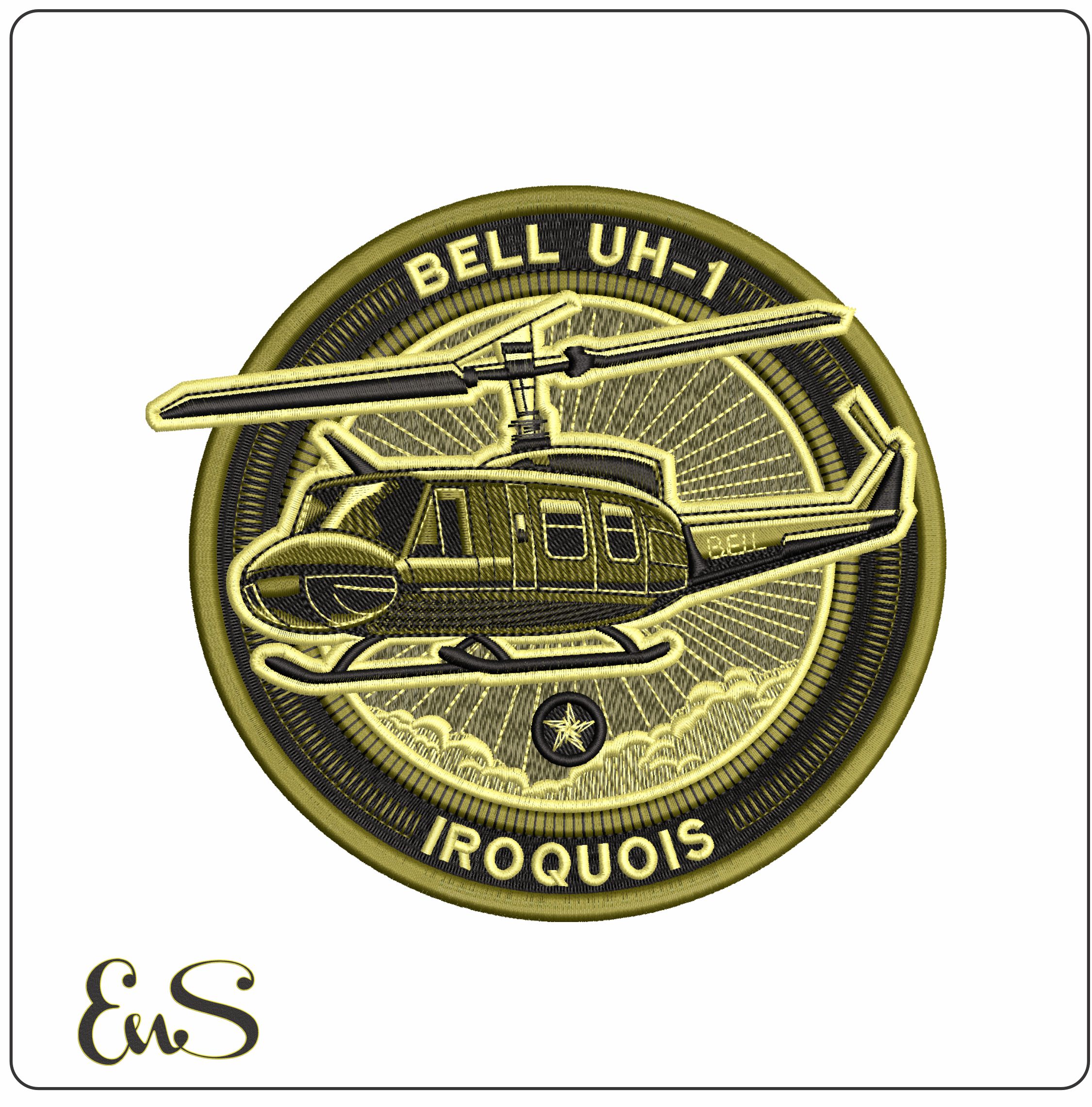 Bell Helicopter Patch - Elegant embroidery design file - instant download