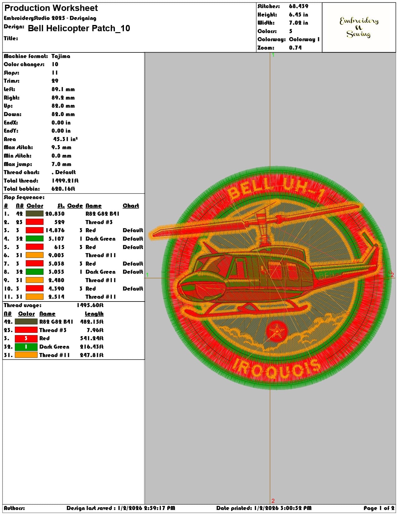 Bell Helicopter Patch - Elegant embroidery design file - instant download — view 3