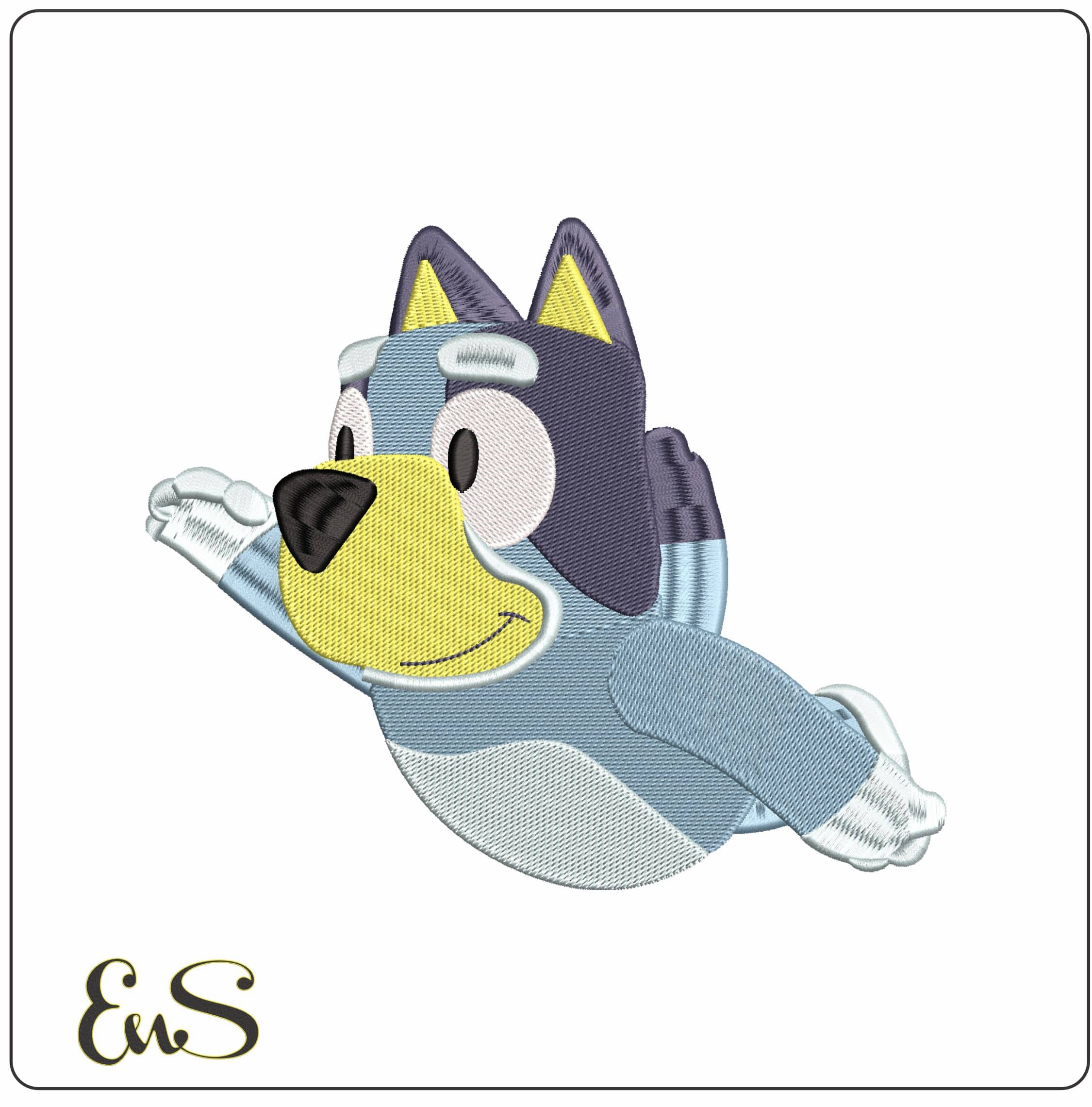Bluey Nariz 3d - Elegant embroidery design file - instant download