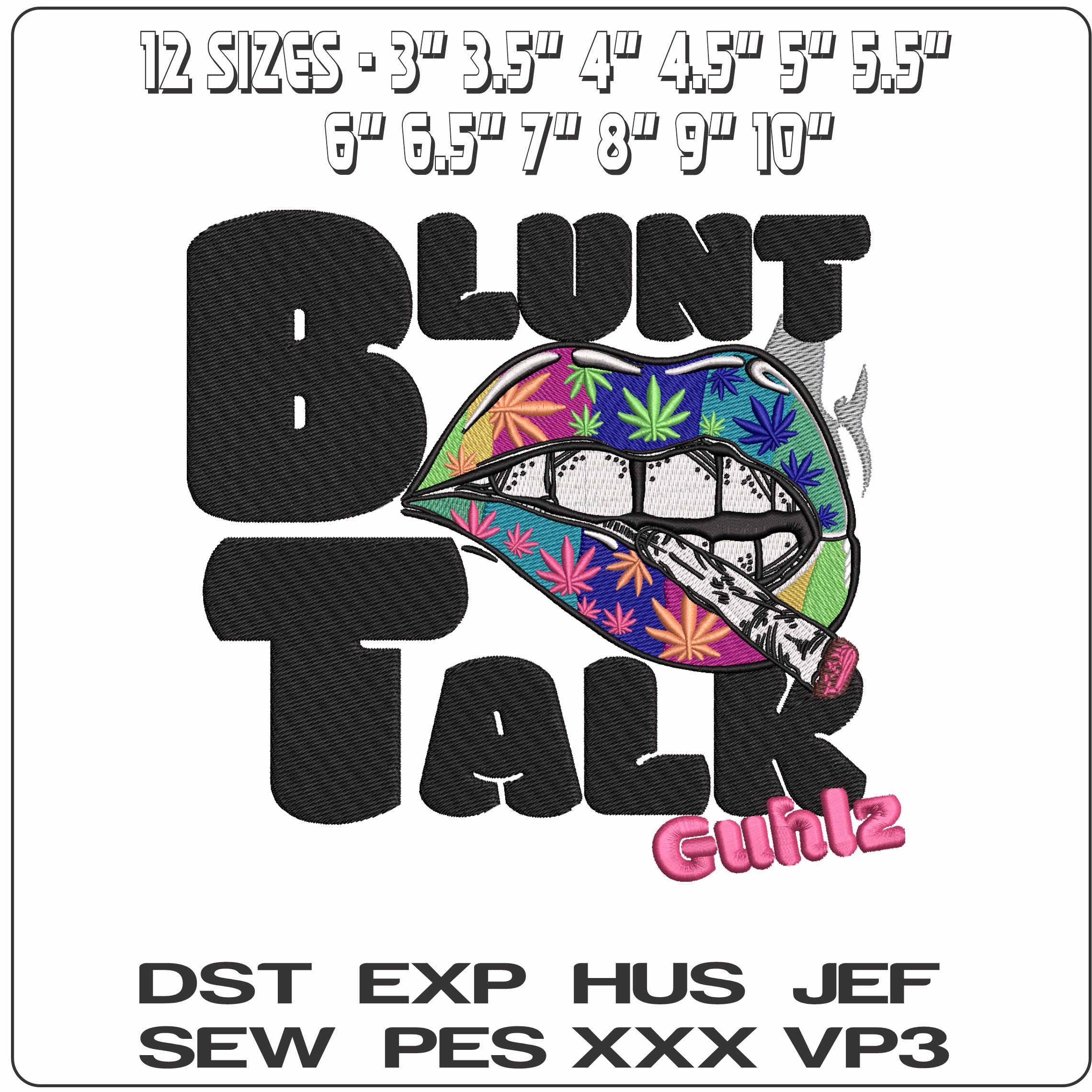 Blunt Talk Guhlz Music - Elegant embroidery design file - instant download — view 2