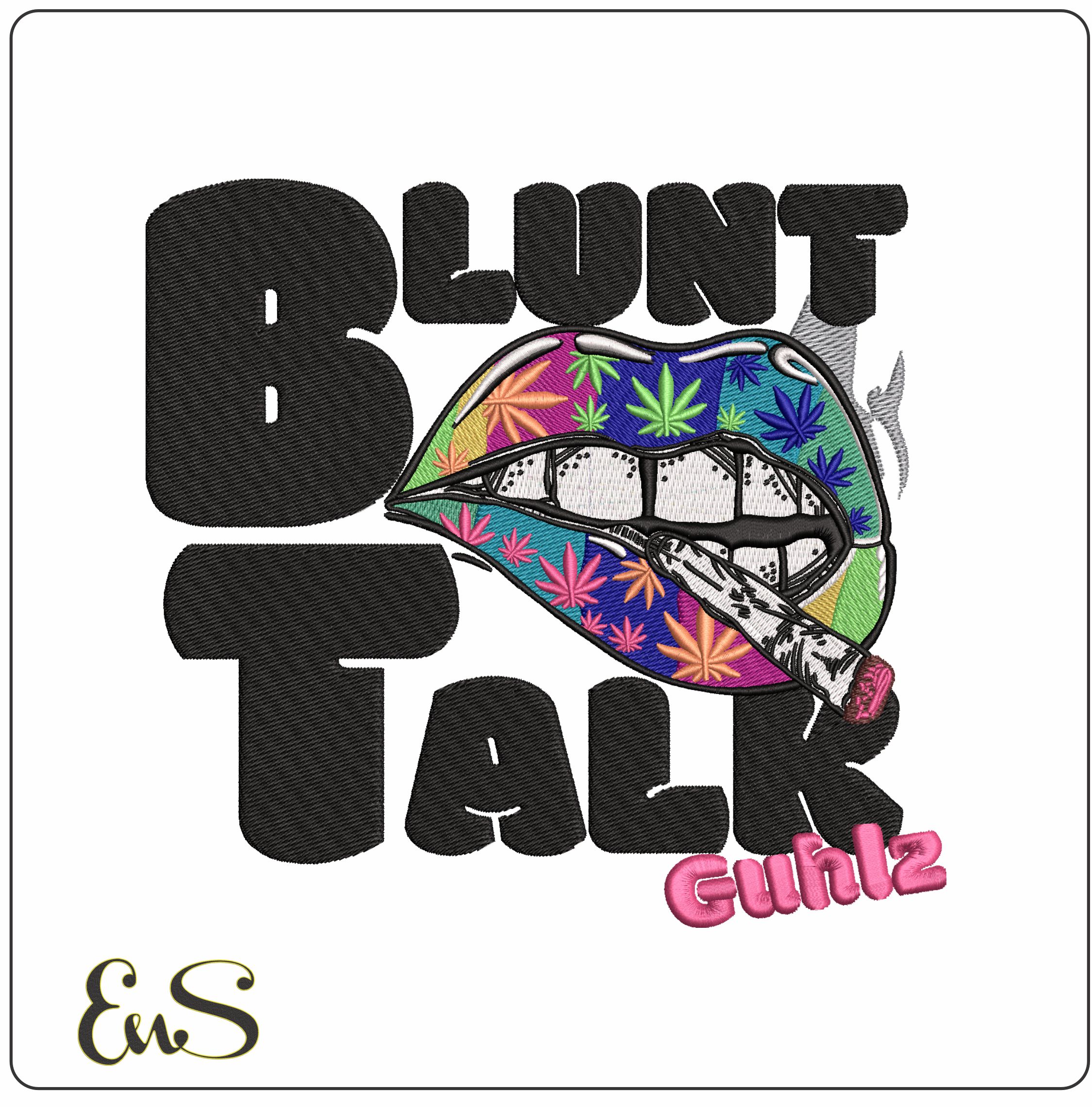 Blunt Talk Guhlz Music - Elegant embroidery design file - instant download