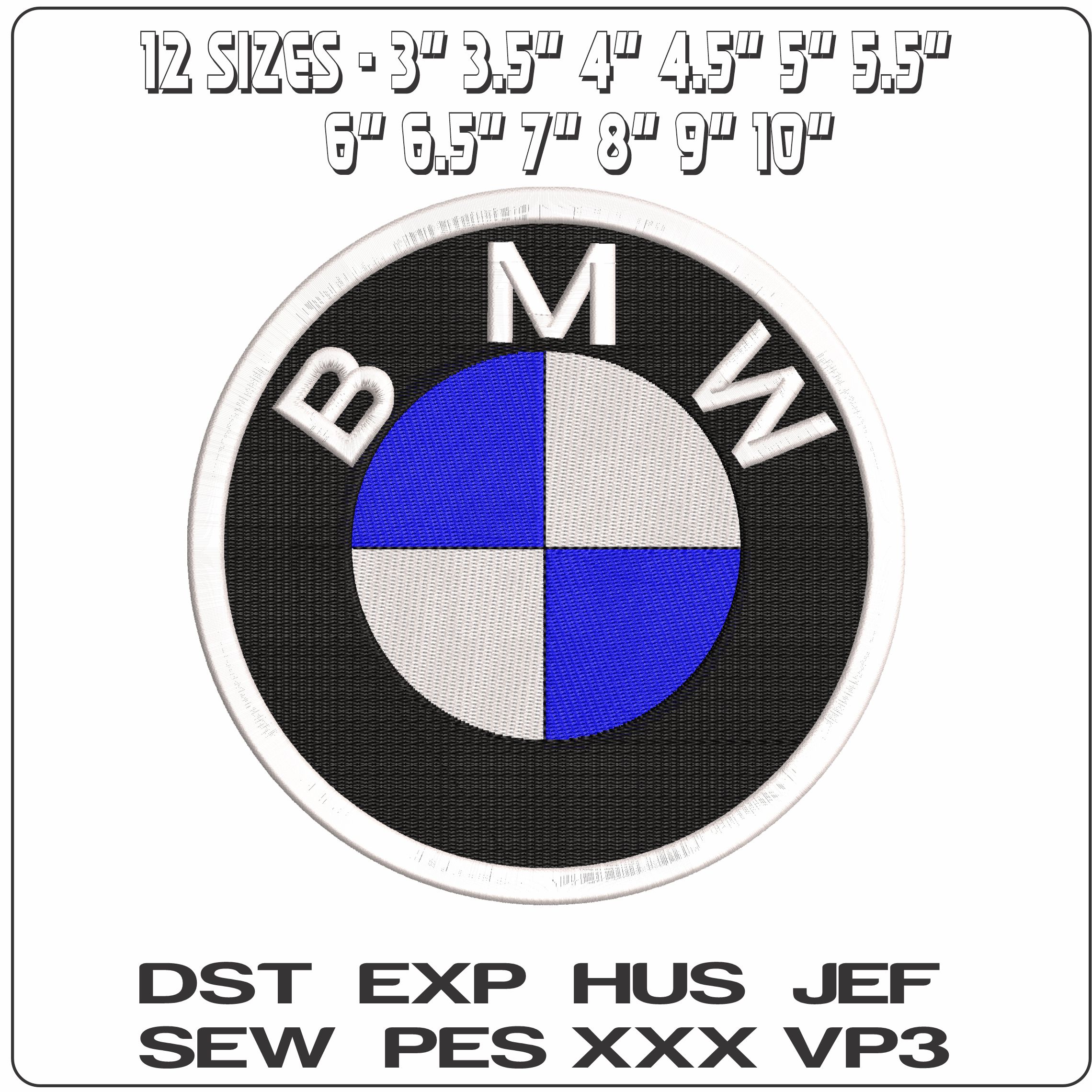 BMW Basic - Elegant embroidery design file - instant download — view 2