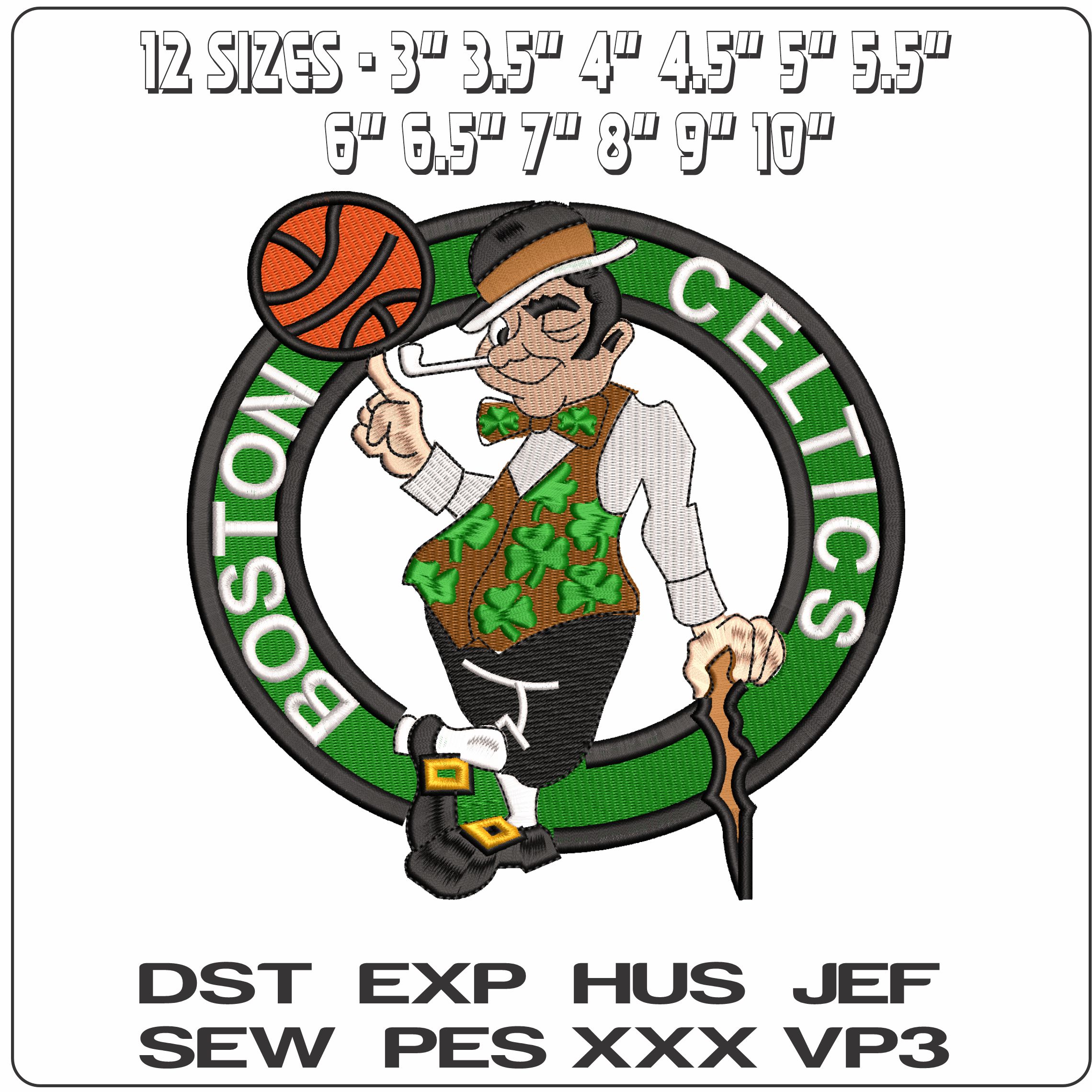Boston Celtics - Elegant embroidery design file - instant download — view 2