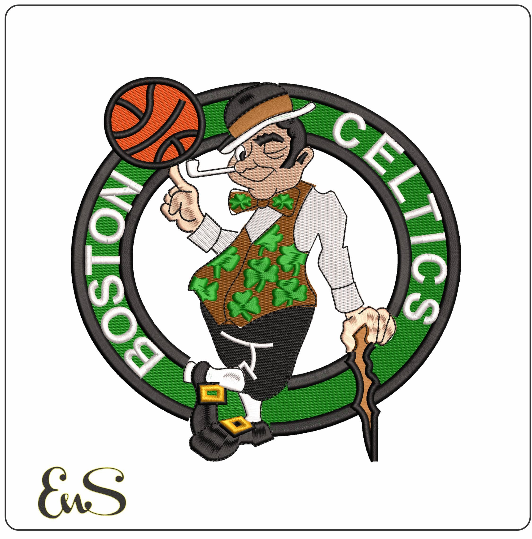 Boston Celtics - Elegant embroidery design file - instant download