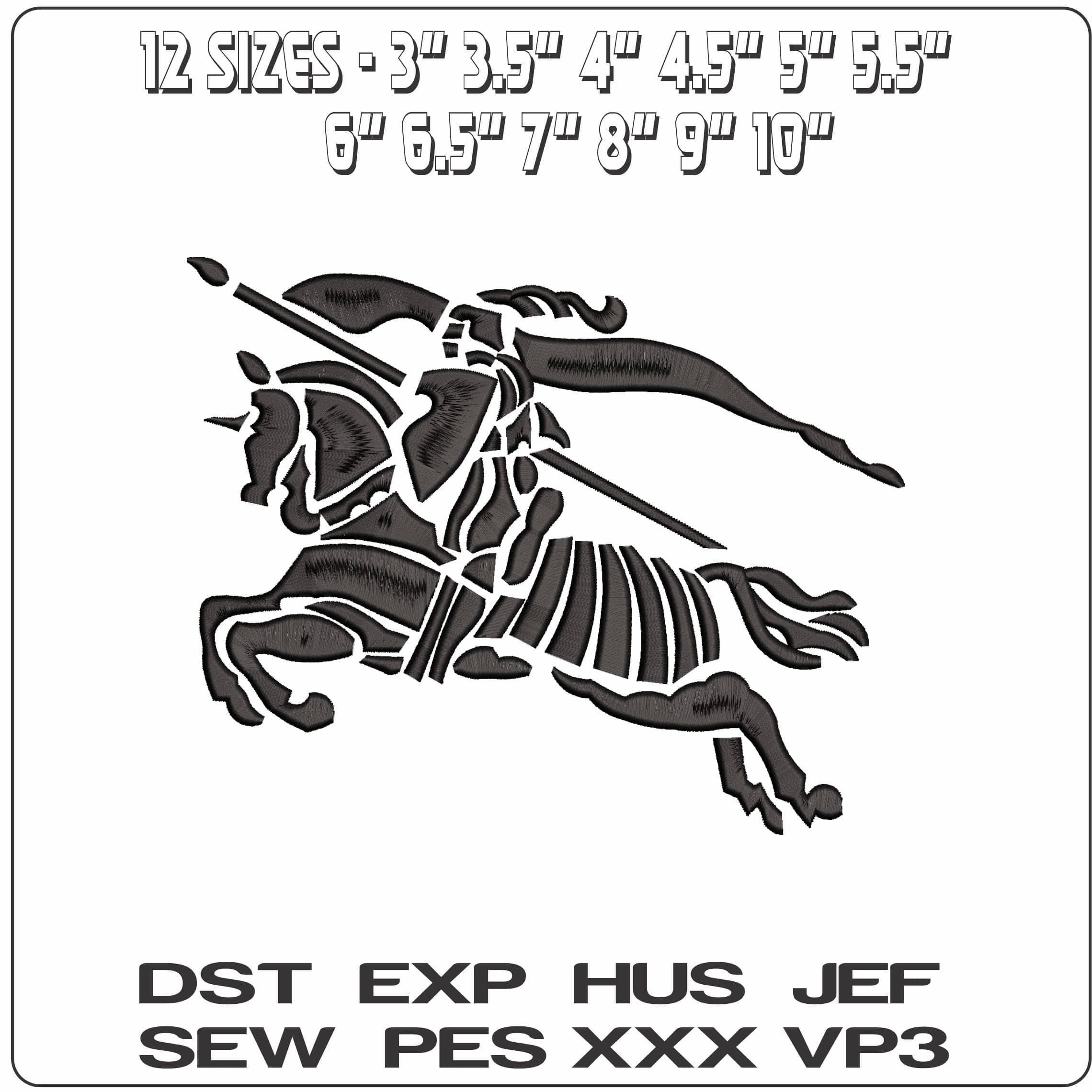 Burberry Horse - Elegant embroidery design file - instant download — view 2