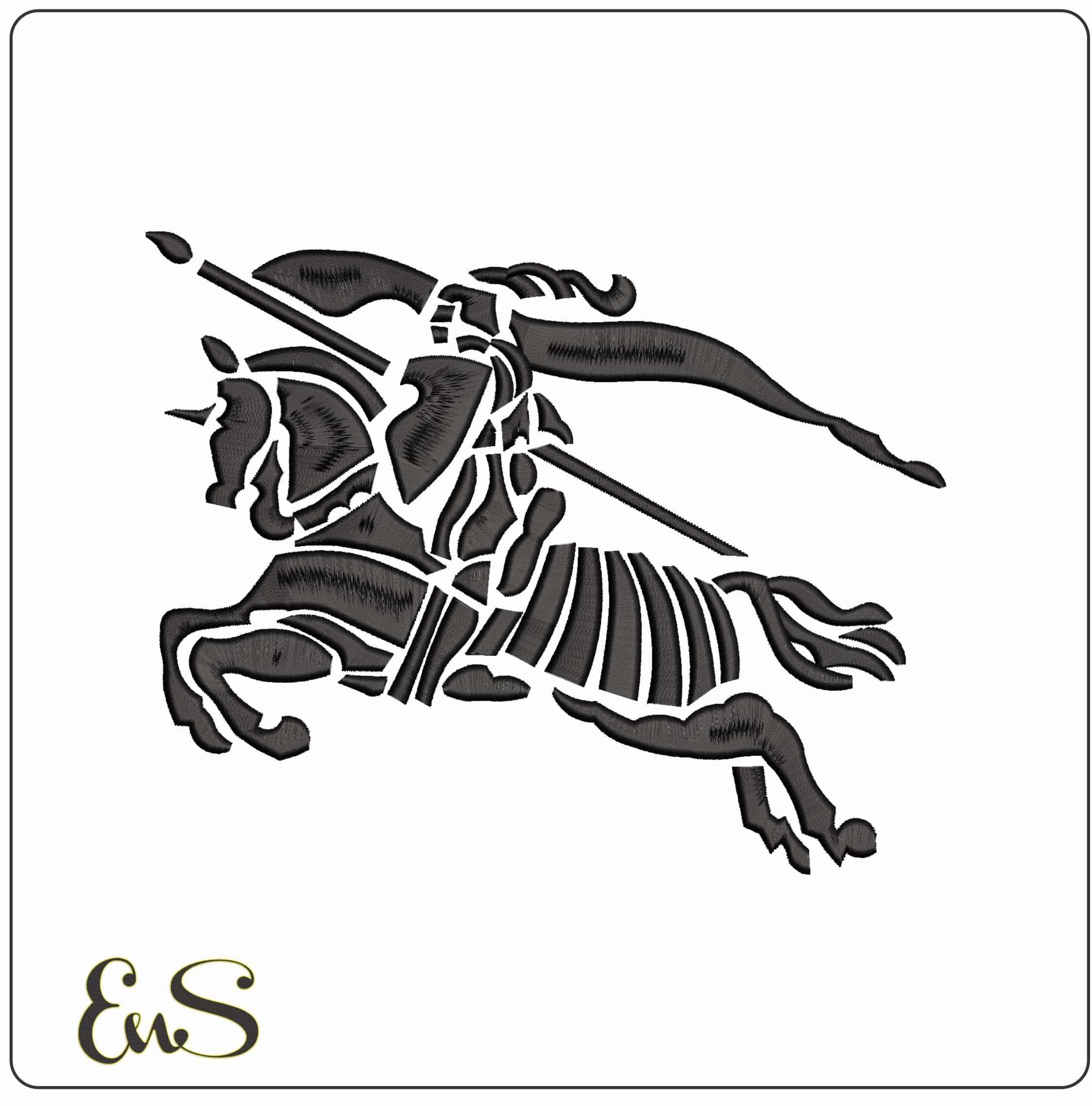 Burberry Horse - Elegant embroidery design file - instant download
