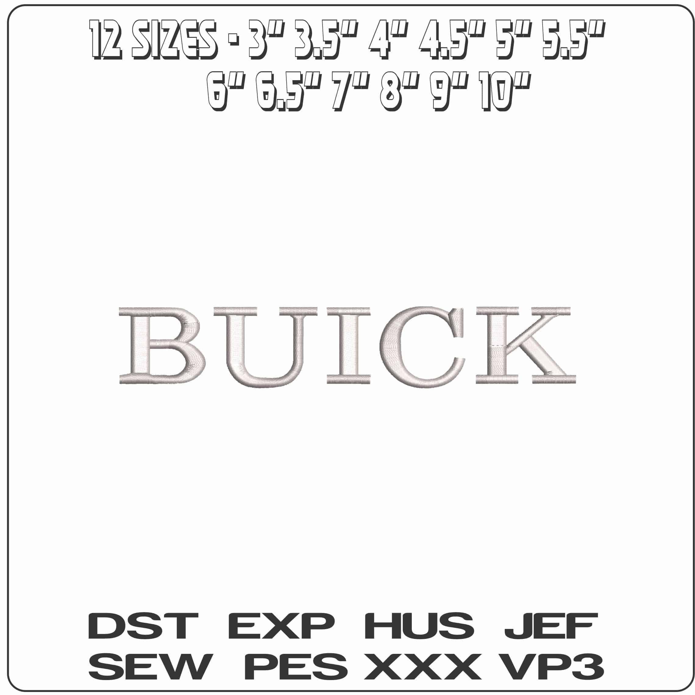 BUICK - Elegant embroidery design file - instant download — view 2