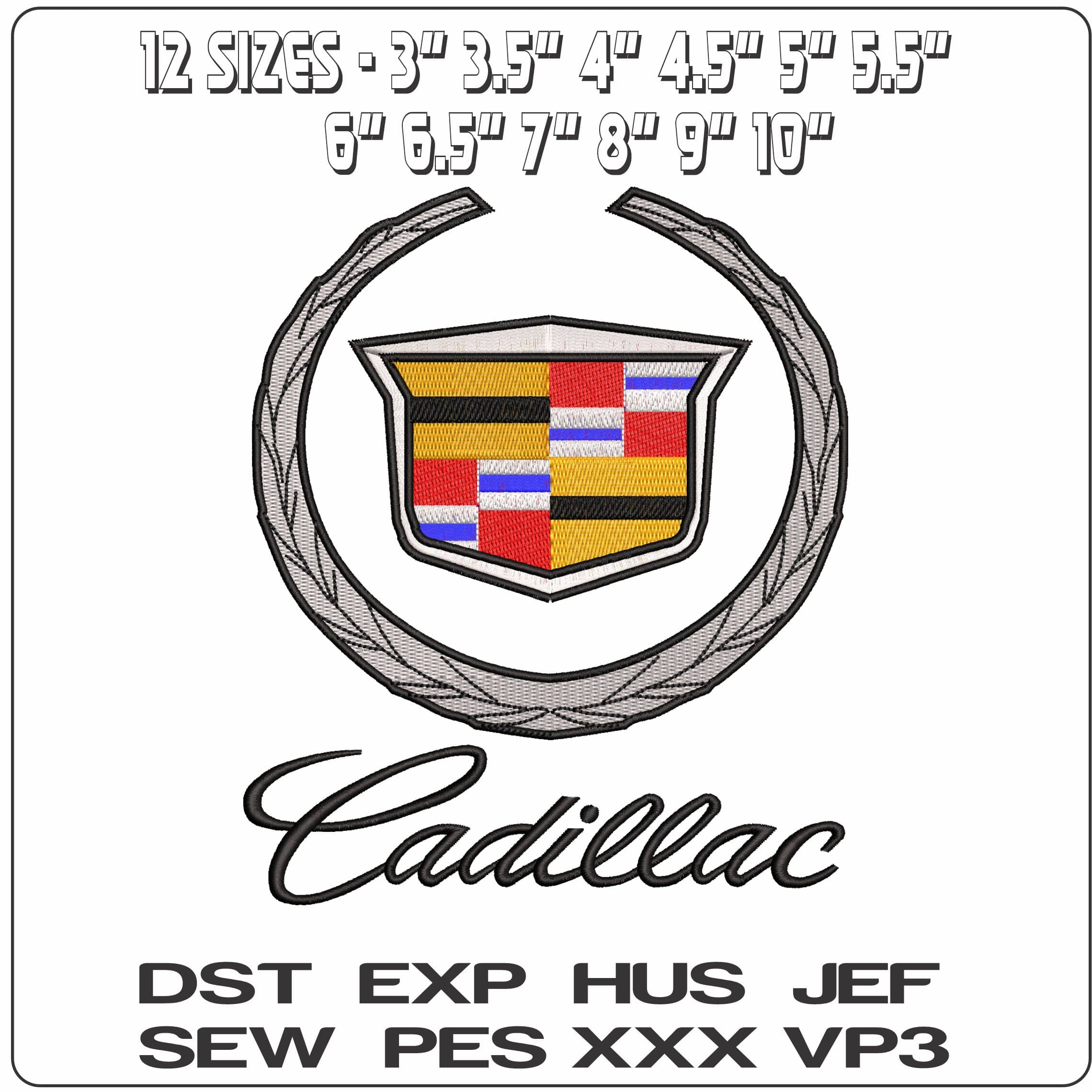 Cadillac - Elegant embroidery design file - instant download — view 2