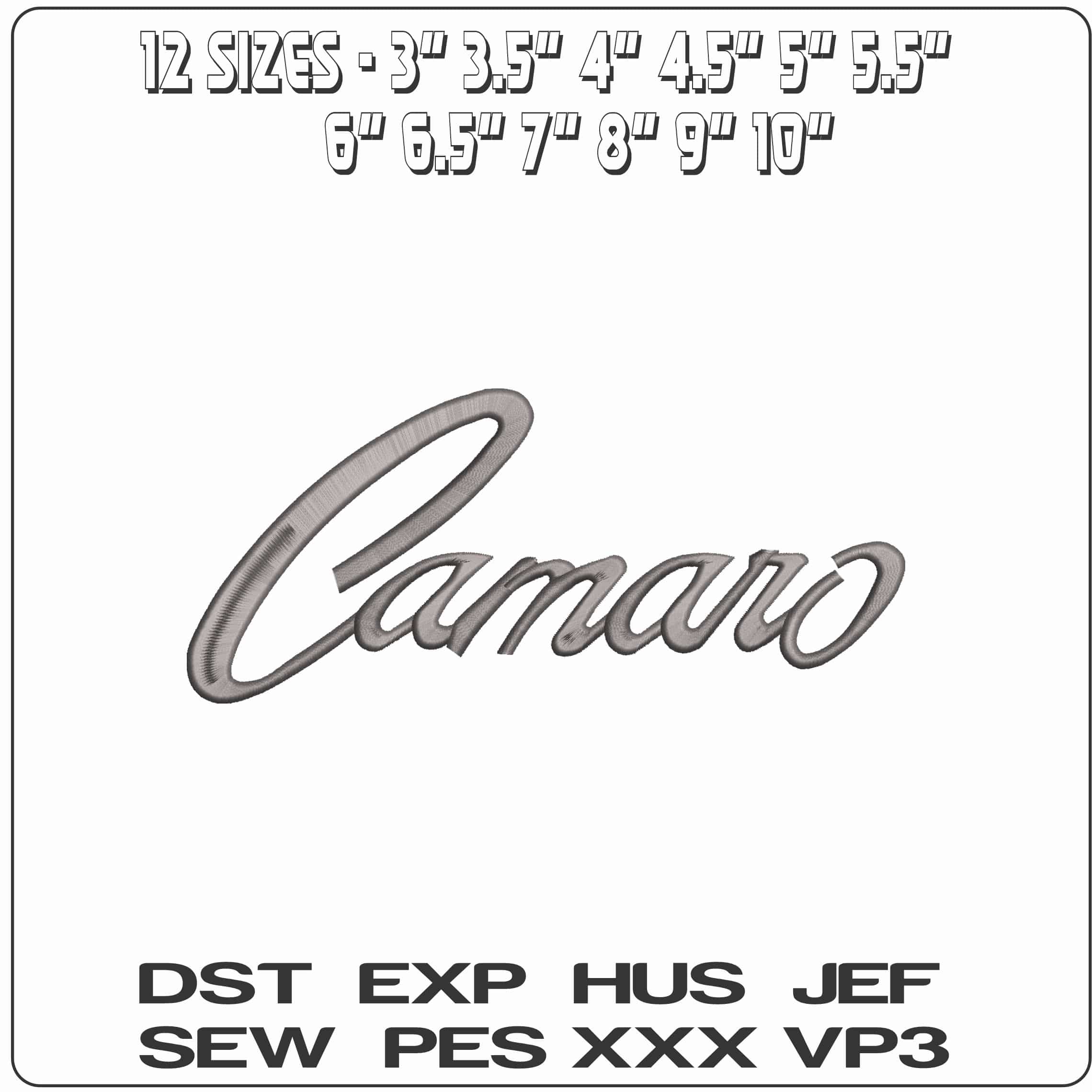 Camaro - Elegant embroidery design file - instant download — view 2