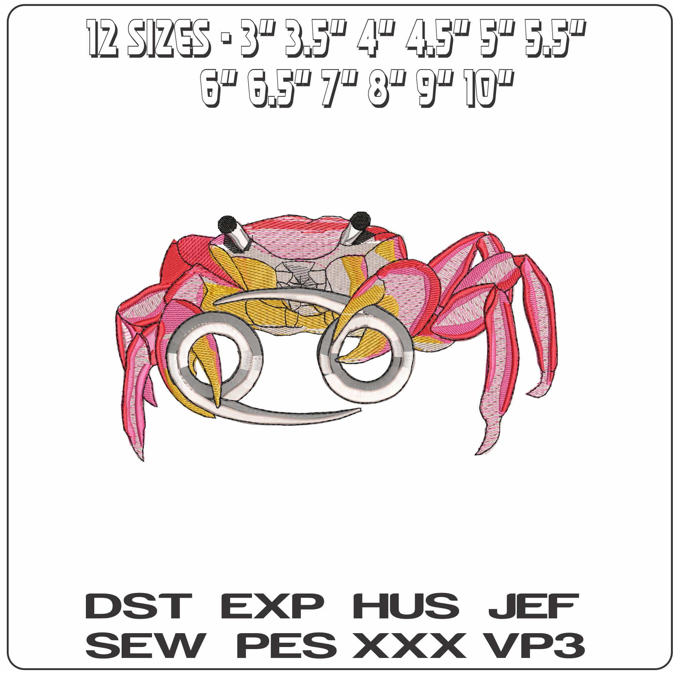 Cancer Crab and Symbol Zodiac - Elegant embroidery design file - instant download — view 2