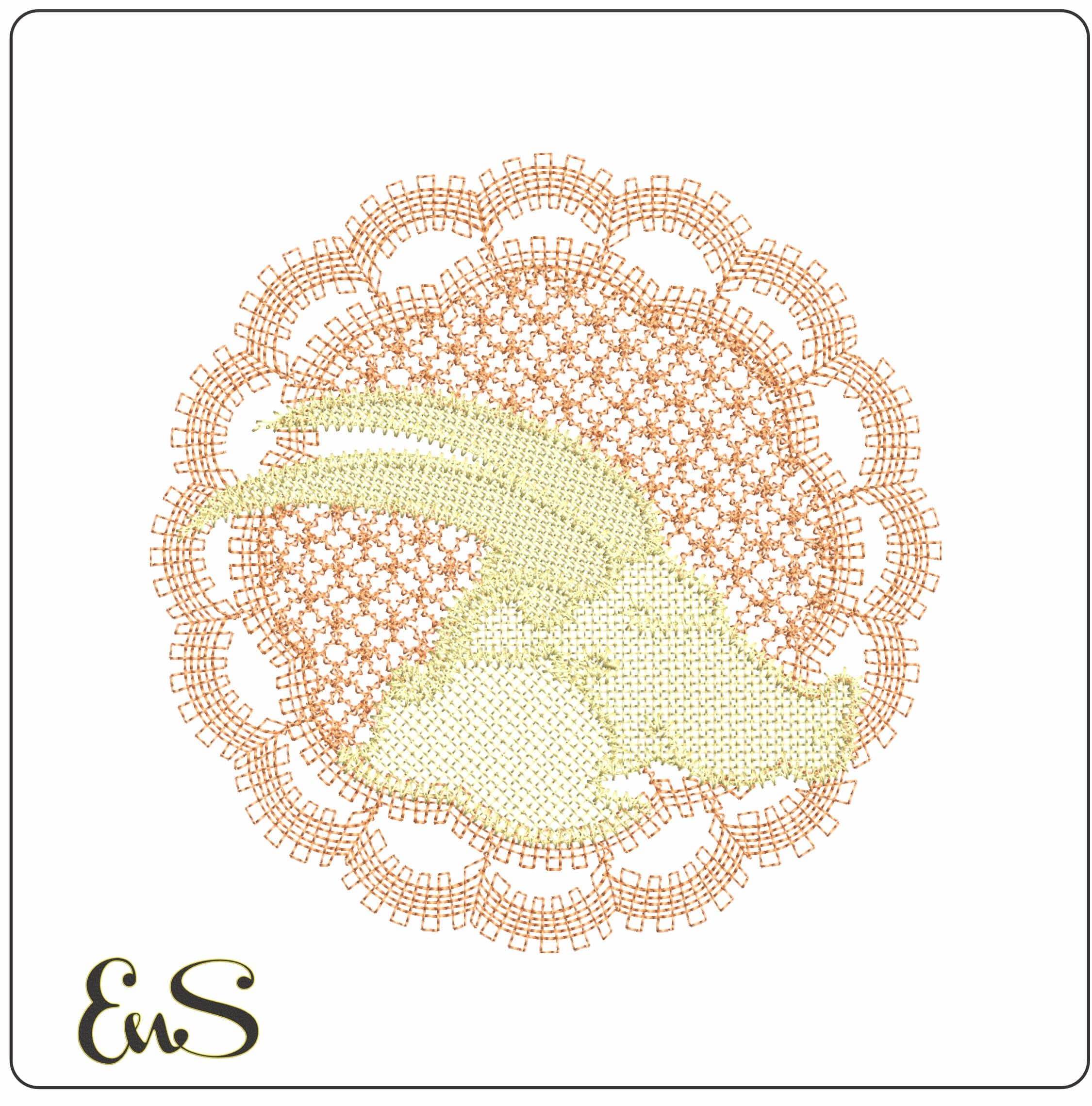 Capricorn L - Elegant embroidery design file - instant download