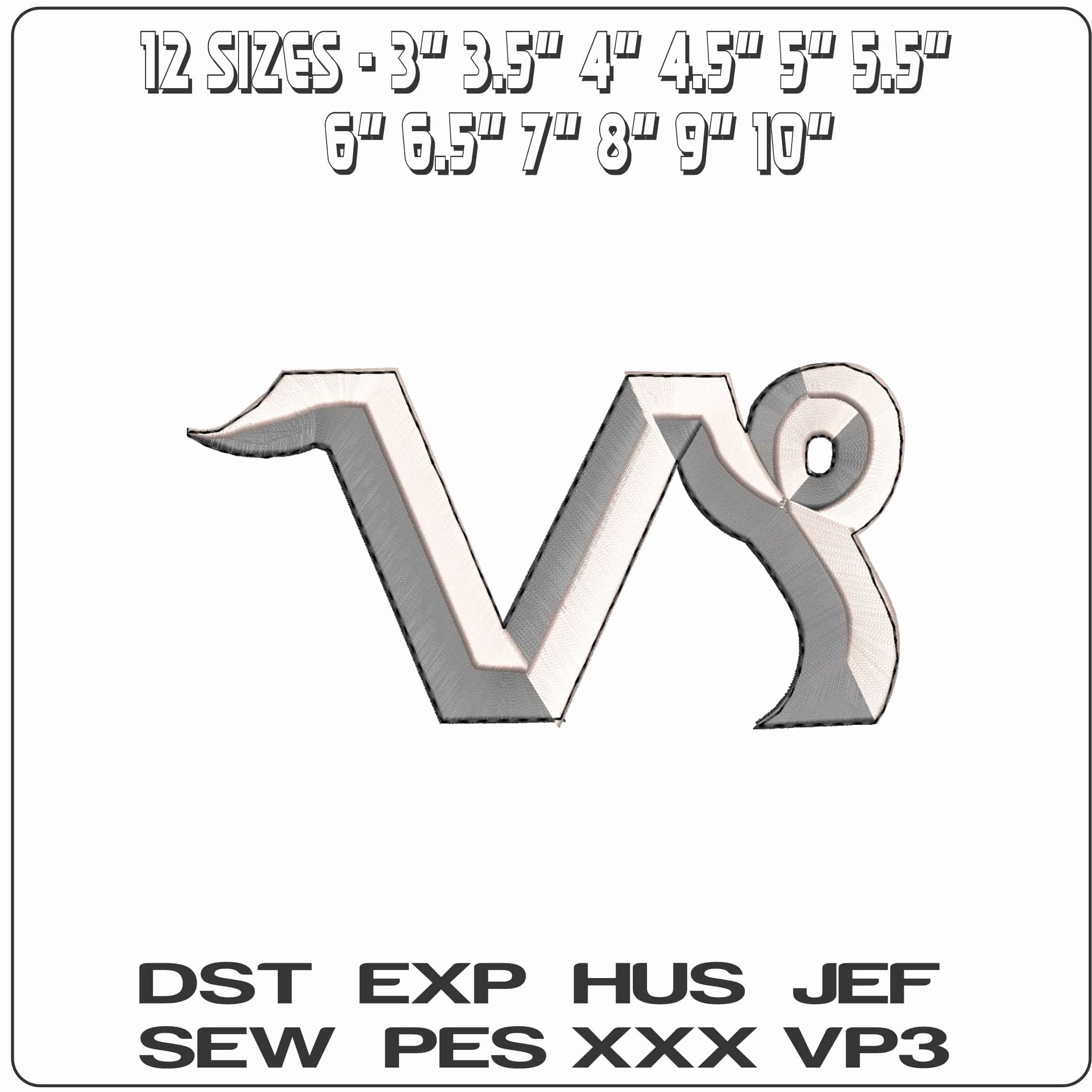 Capricorn Symbol Zodiac - Elegant embroidery design file - instant download — view 2