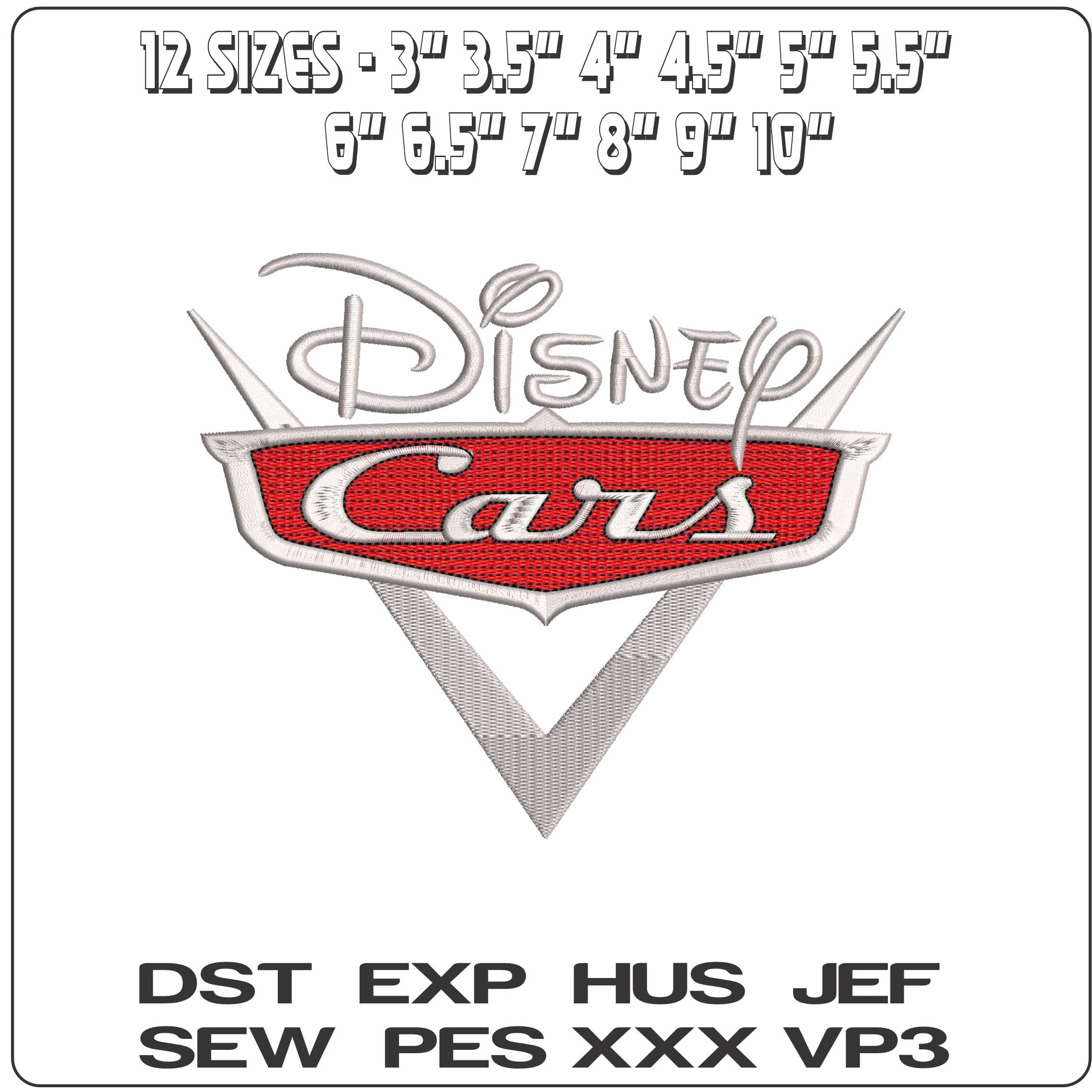 Cars Logo Disney - Elegant embroidery design file - instant download — view 2
