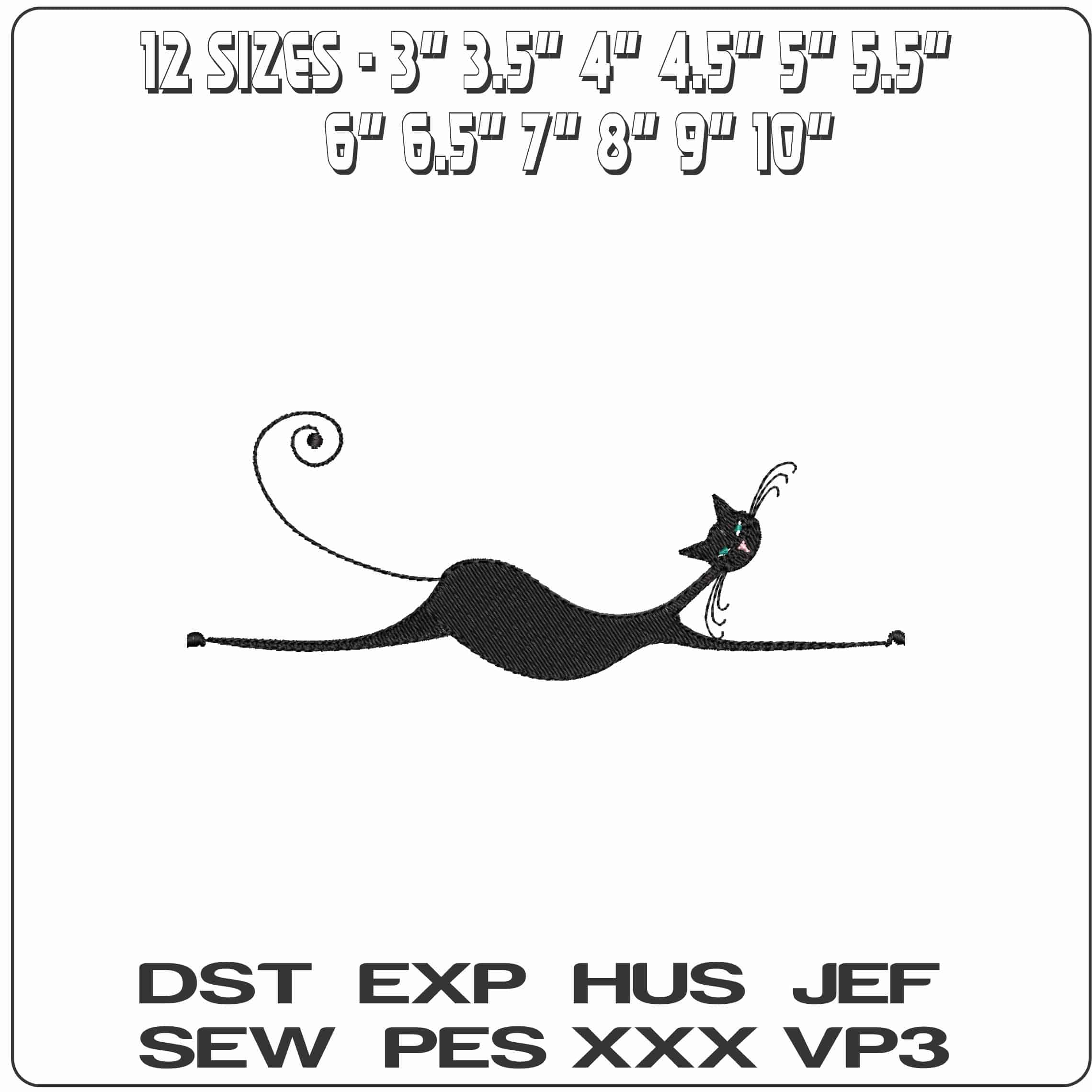 Catties4 - Elegant embroidery design file - instant download — view 2