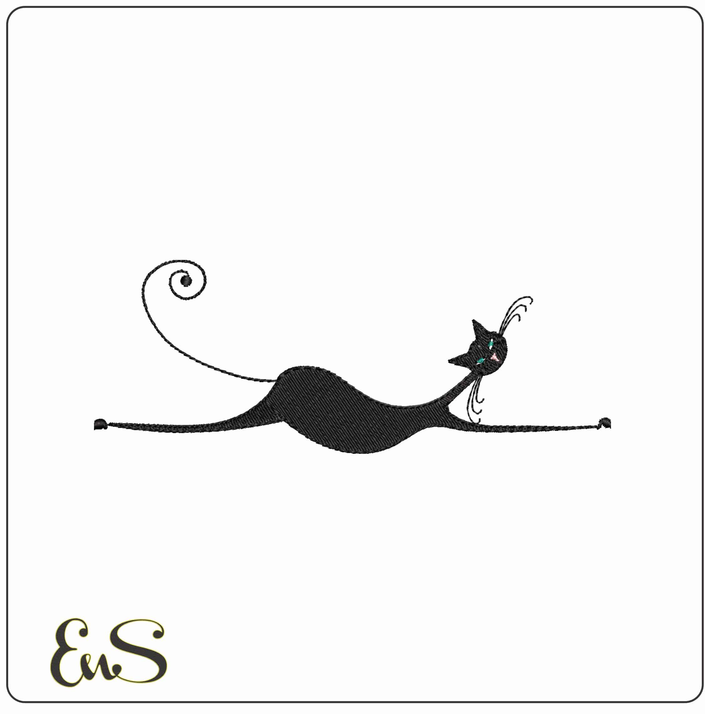 Catties4 - Elegant embroidery design file - instant download