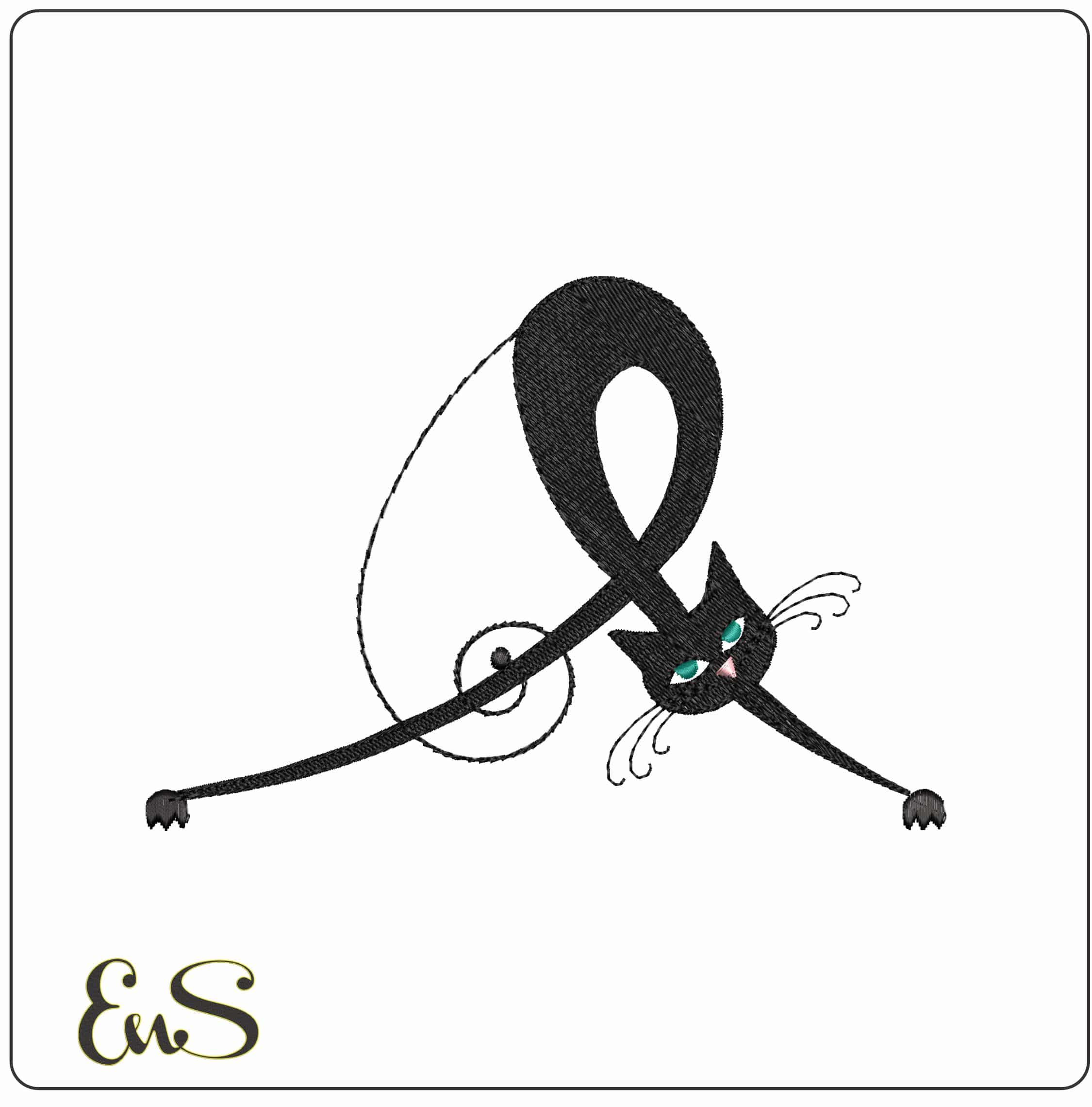 Catties5 - Elegant embroidery design file - instant download