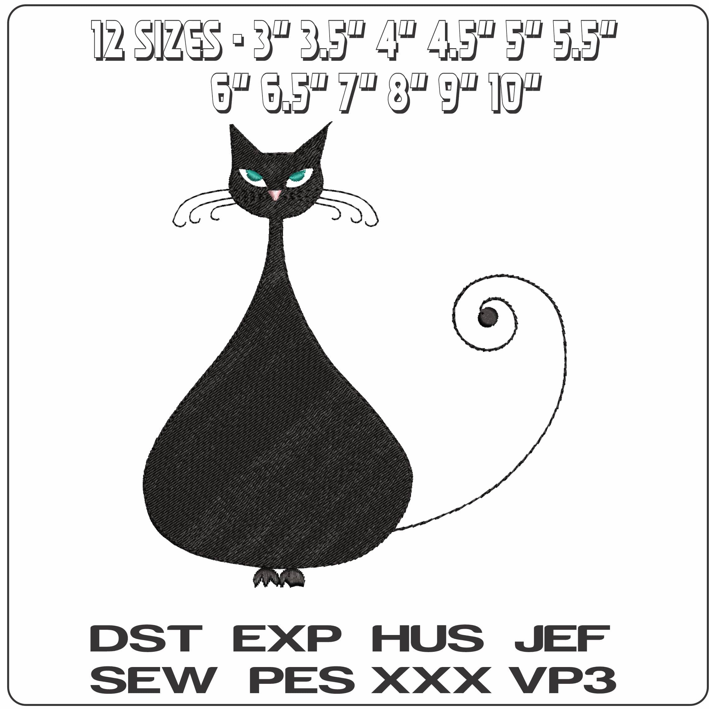 Catties7 - Elegant embroidery design file - instant download — view 2