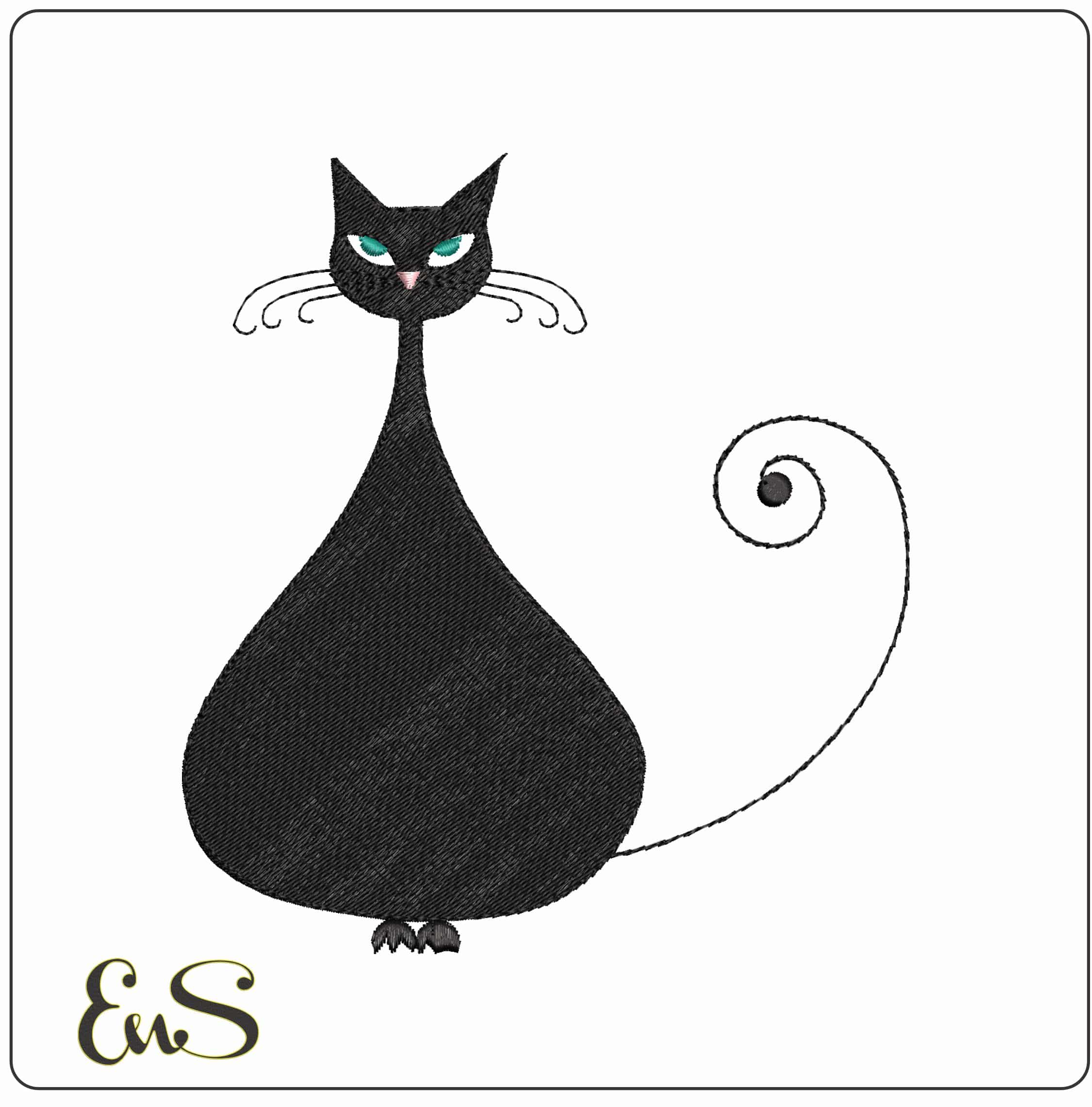 Catties7 - Elegant embroidery design file - instant download