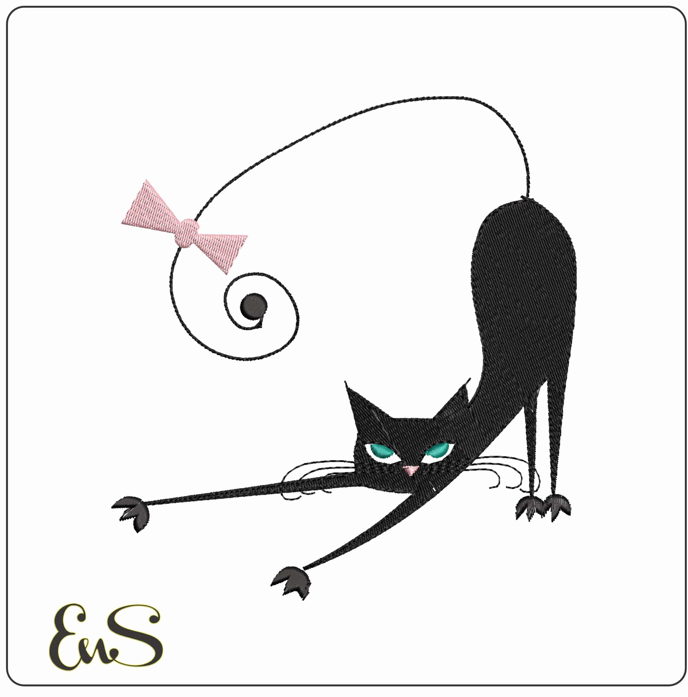 Catties8 - Elegant embroidery design file - instant download