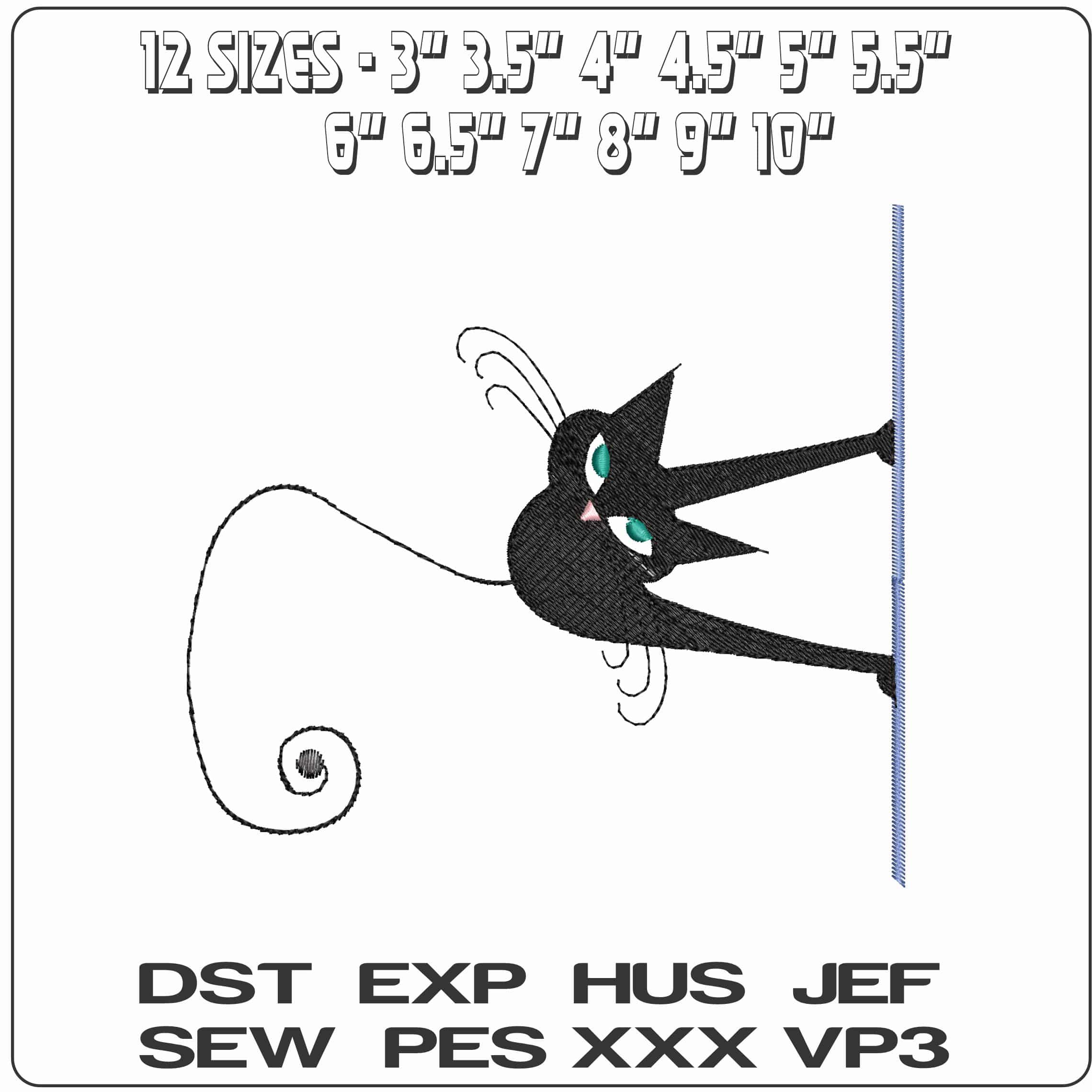 Catties9 - Elegant embroidery design file - instant download — view 2