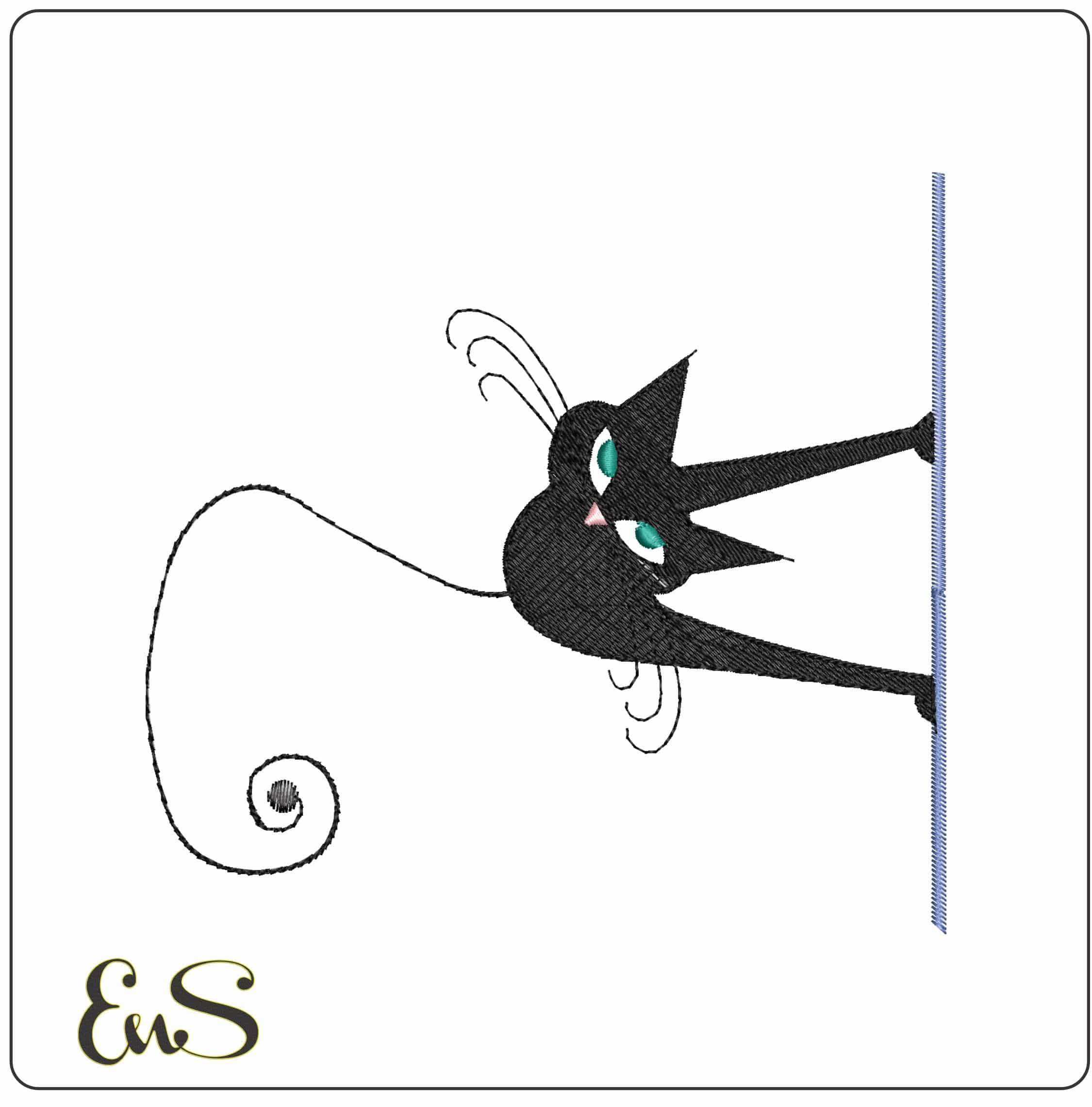 Catties9 - Elegant embroidery design file - instant download