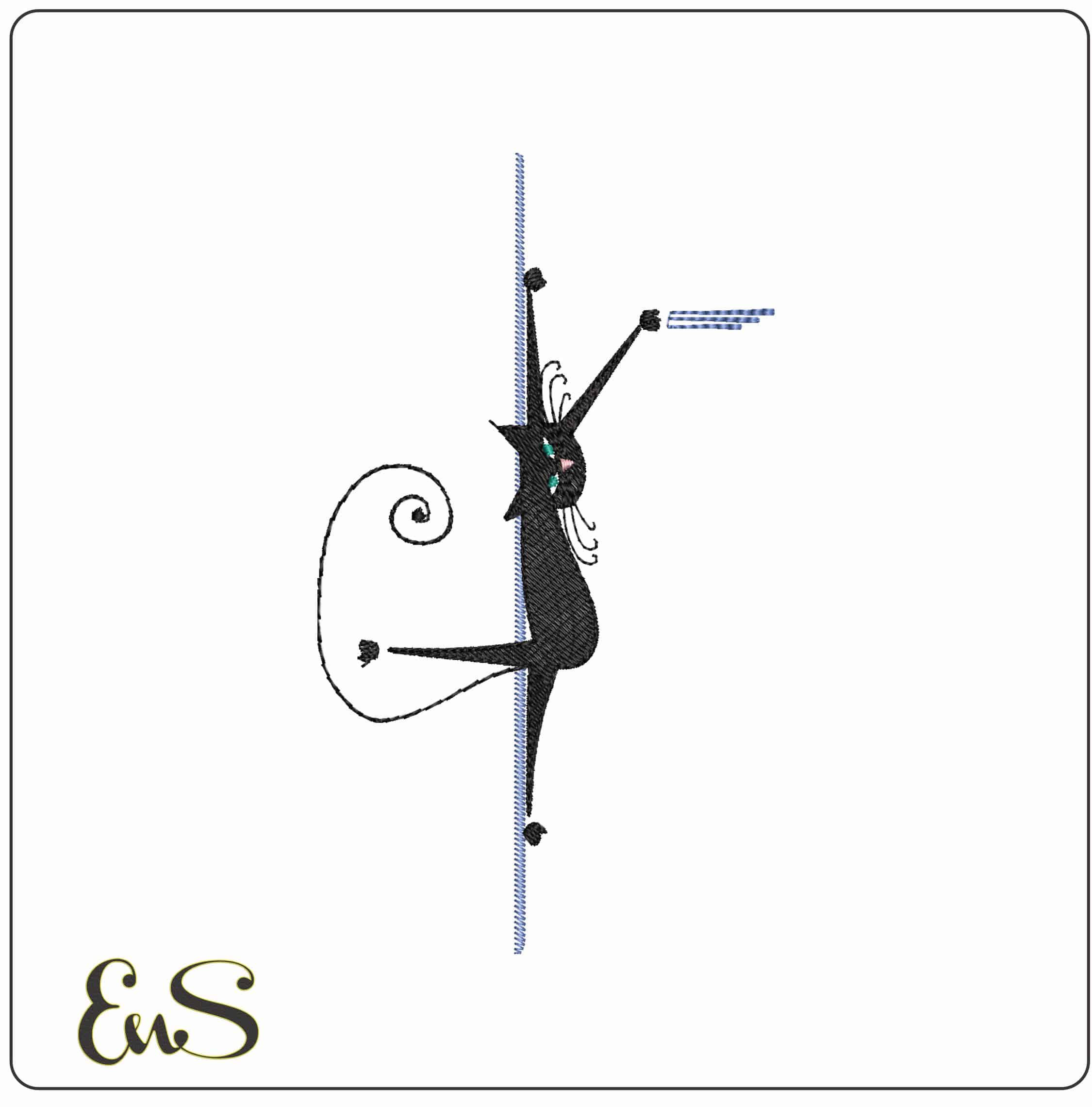 Catties10 - Elegant embroidery design file - instant download