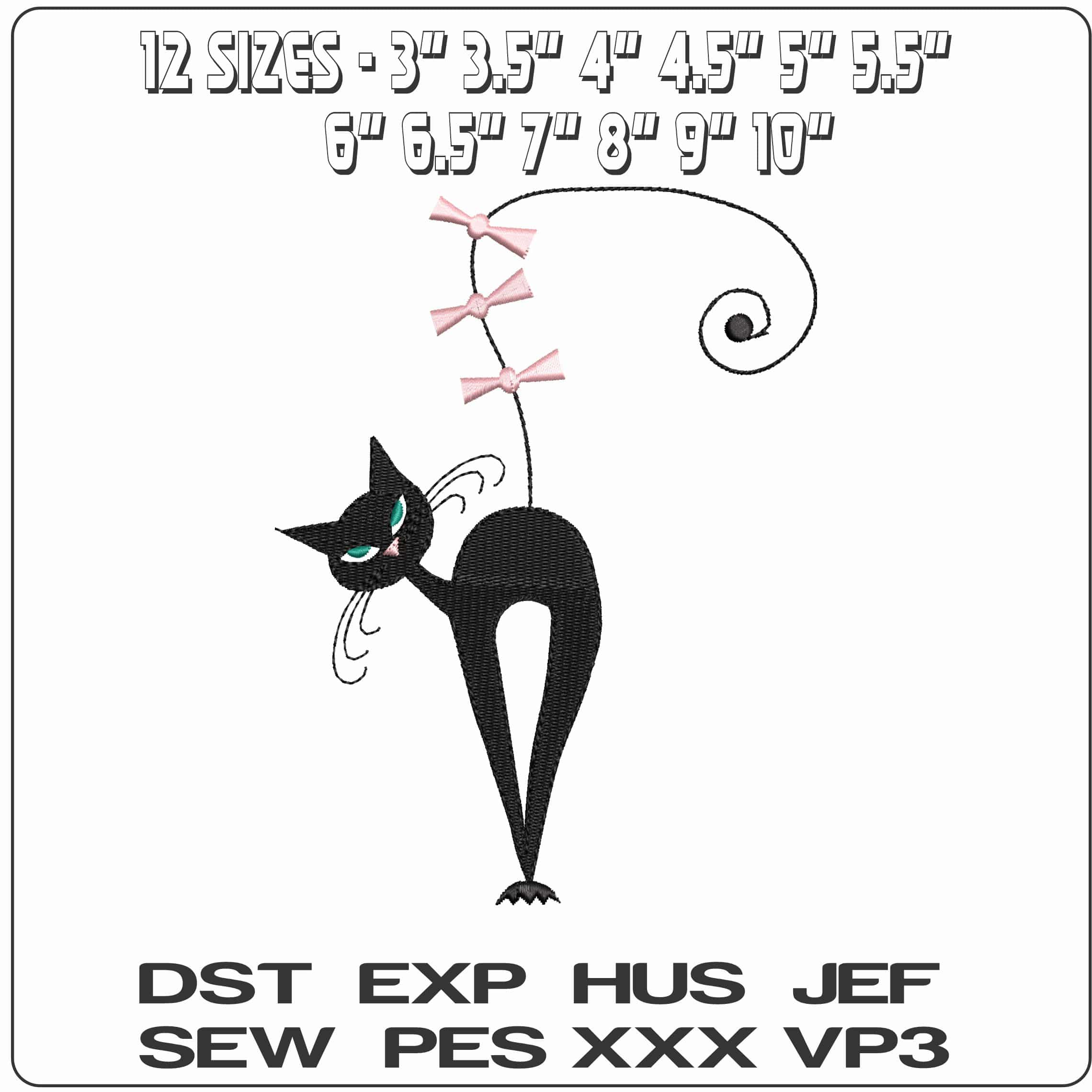 Catties14 - Elegant embroidery design file - instant download — view 2