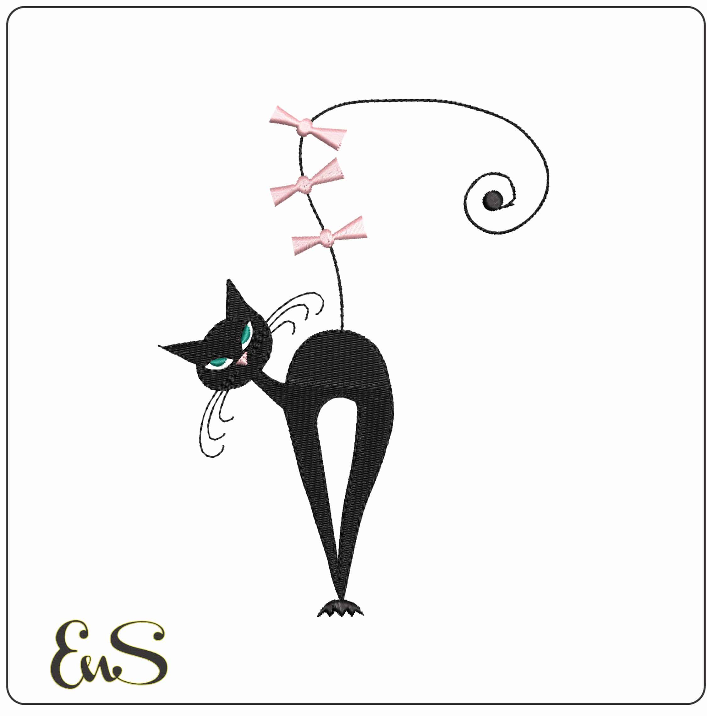 Catties14 - Elegant embroidery design file - instant download