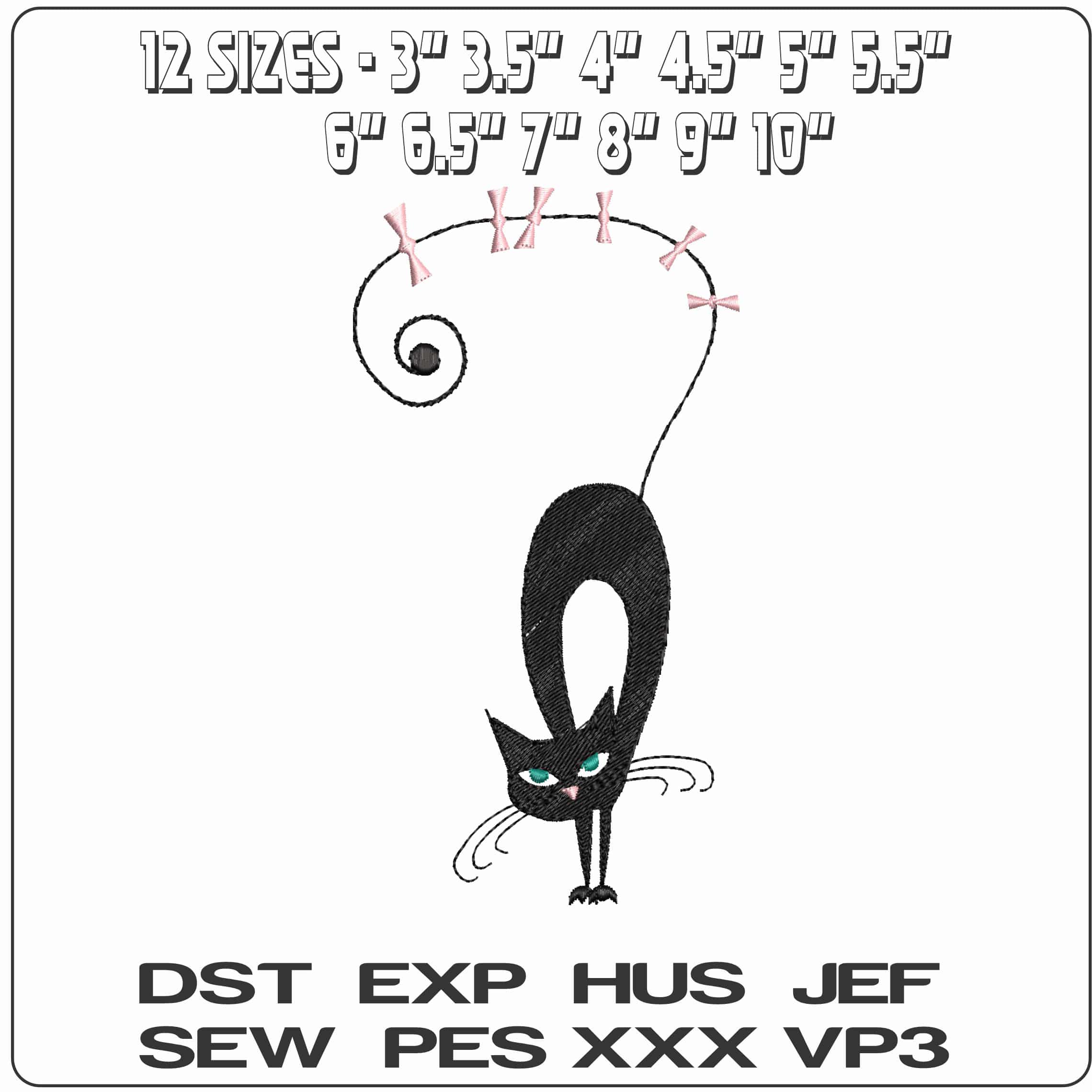 Catties16 - Elegant embroidery design file - instant download — view 2