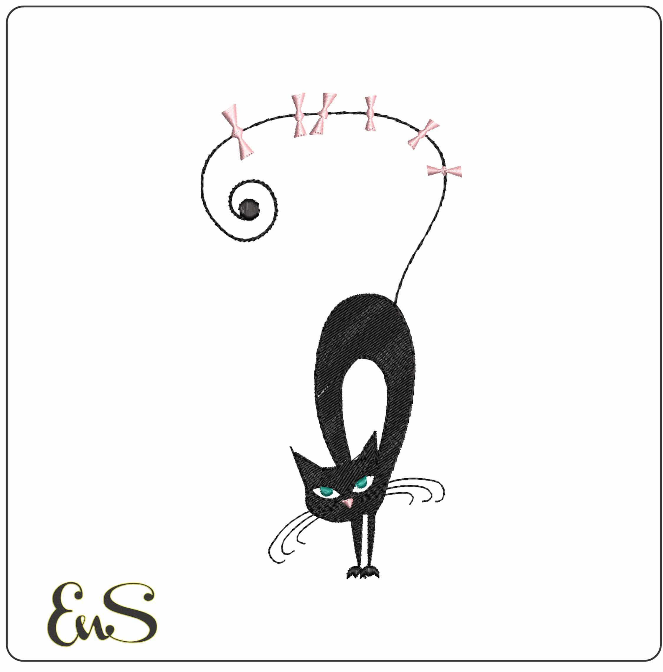 Catties16 - Elegant embroidery design file - instant download