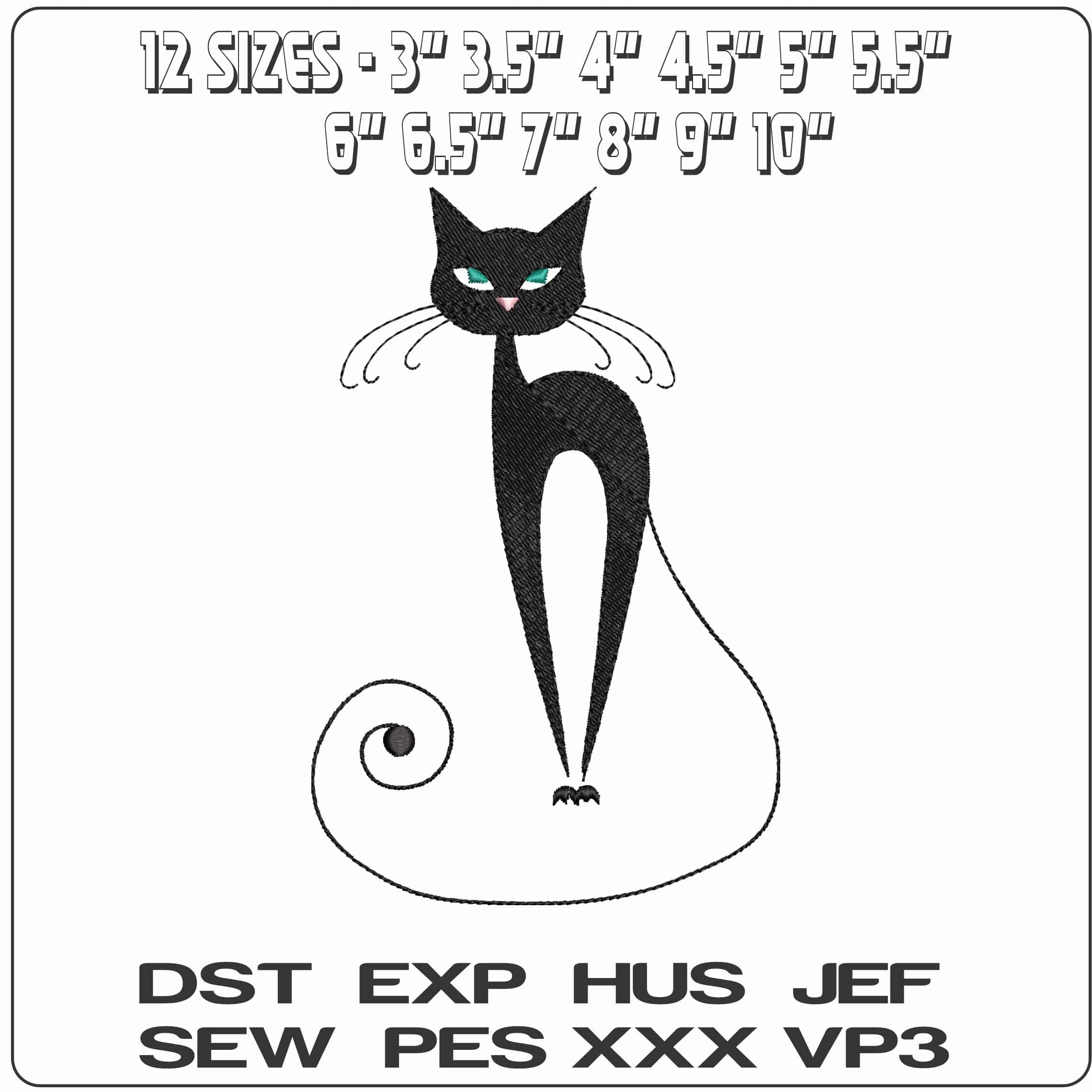 Catties17 - Elegant embroidery design file - instant download — view 2