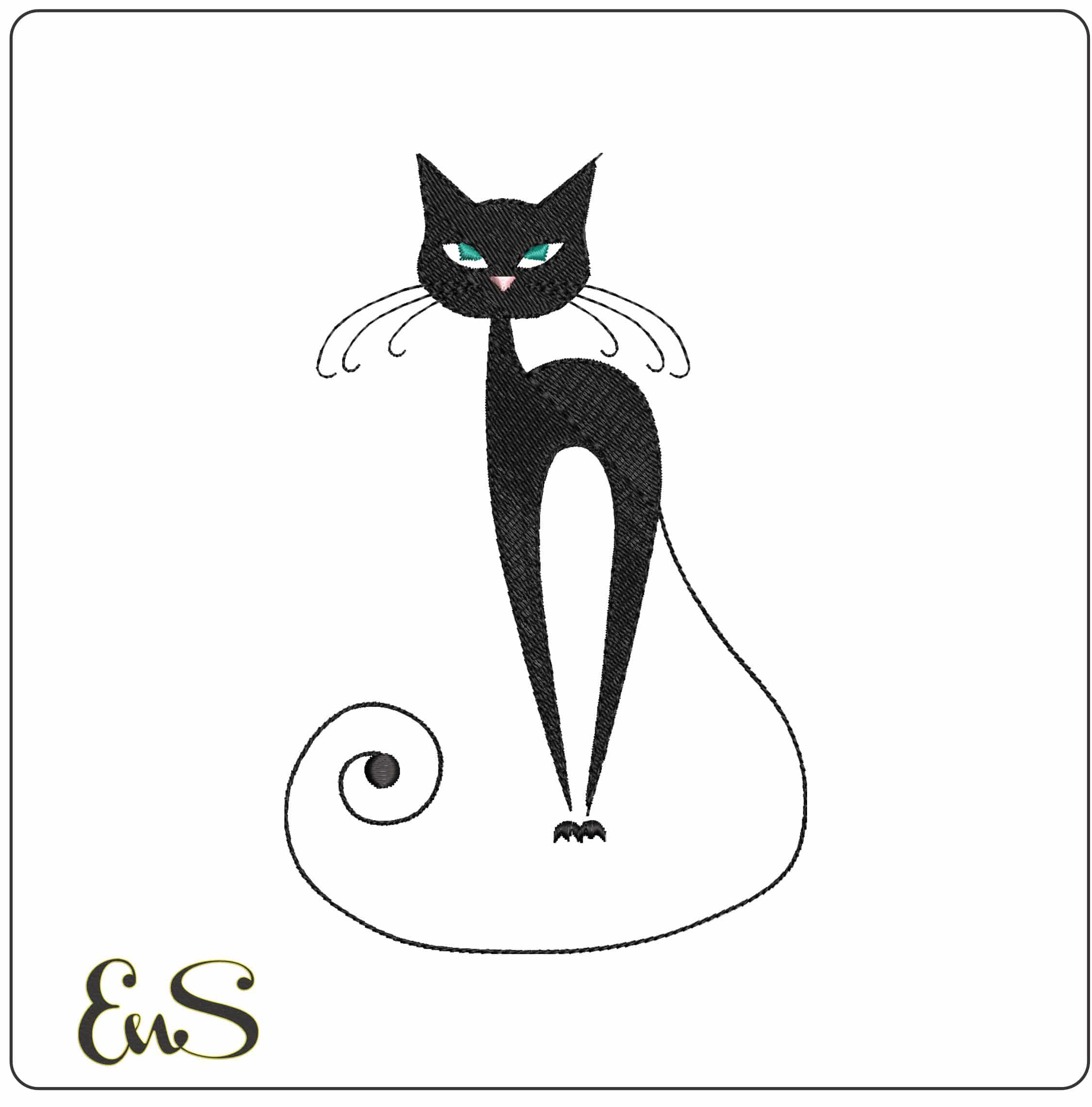 Catties17 - Elegant embroidery design file - instant download