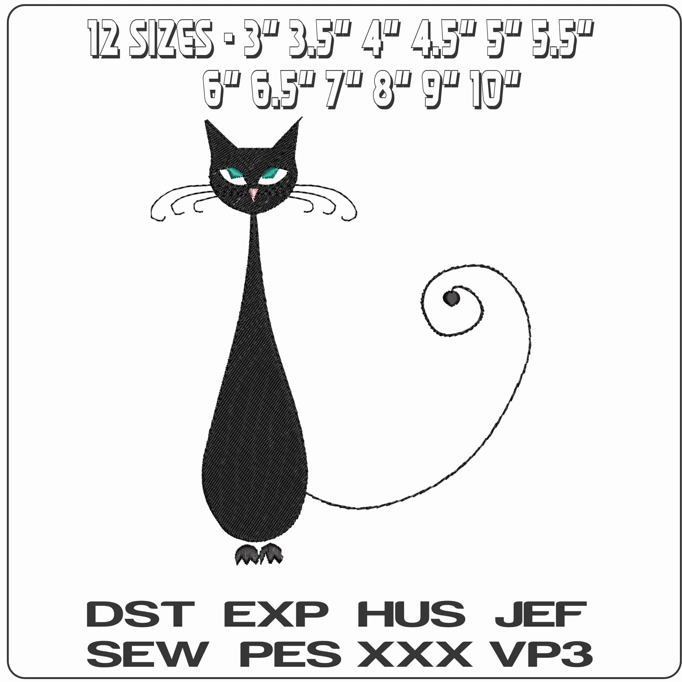 Catties18 - Elegant embroidery design file - instant download — view 2