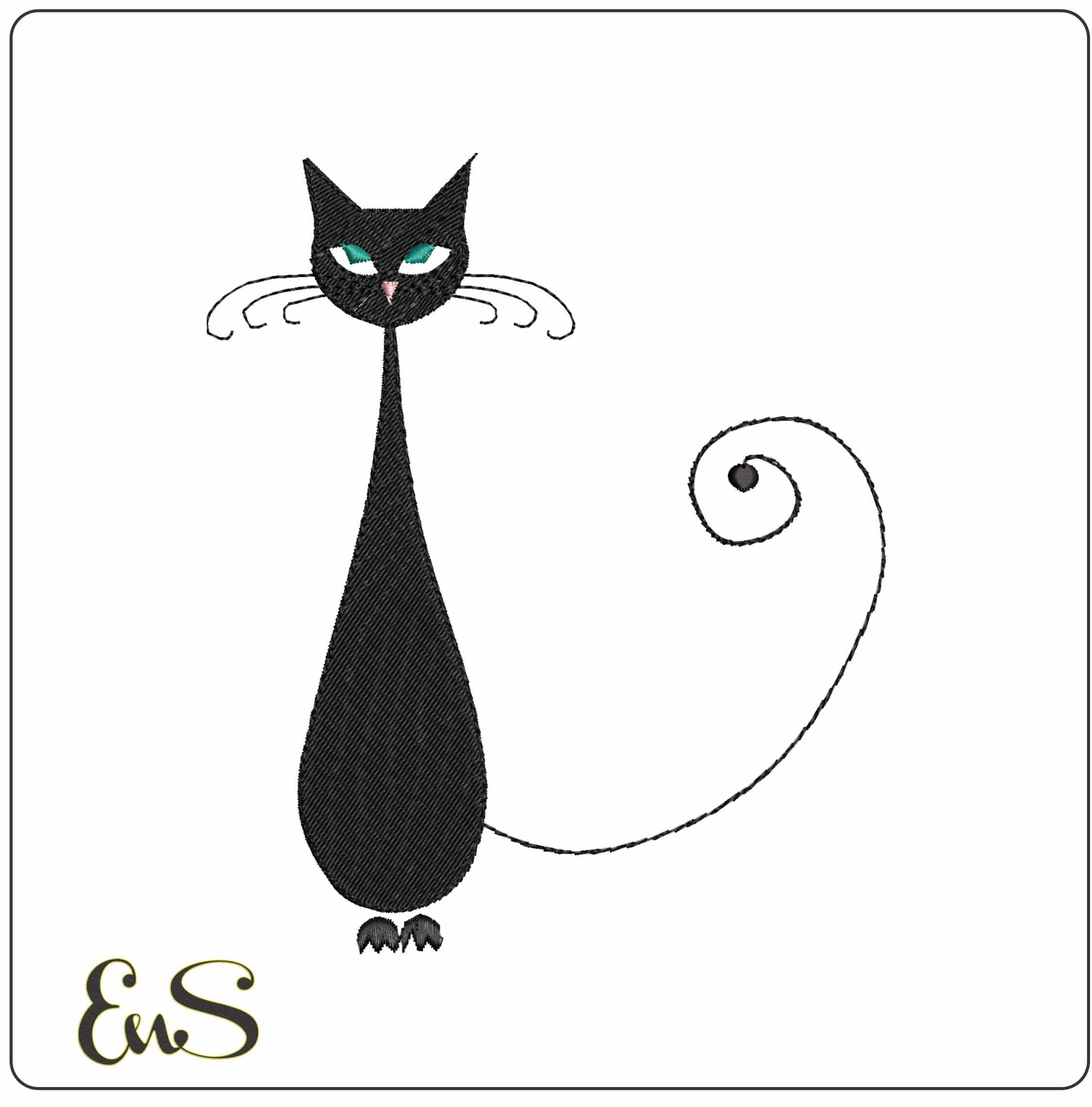Catties18 - Elegant embroidery design file - instant download