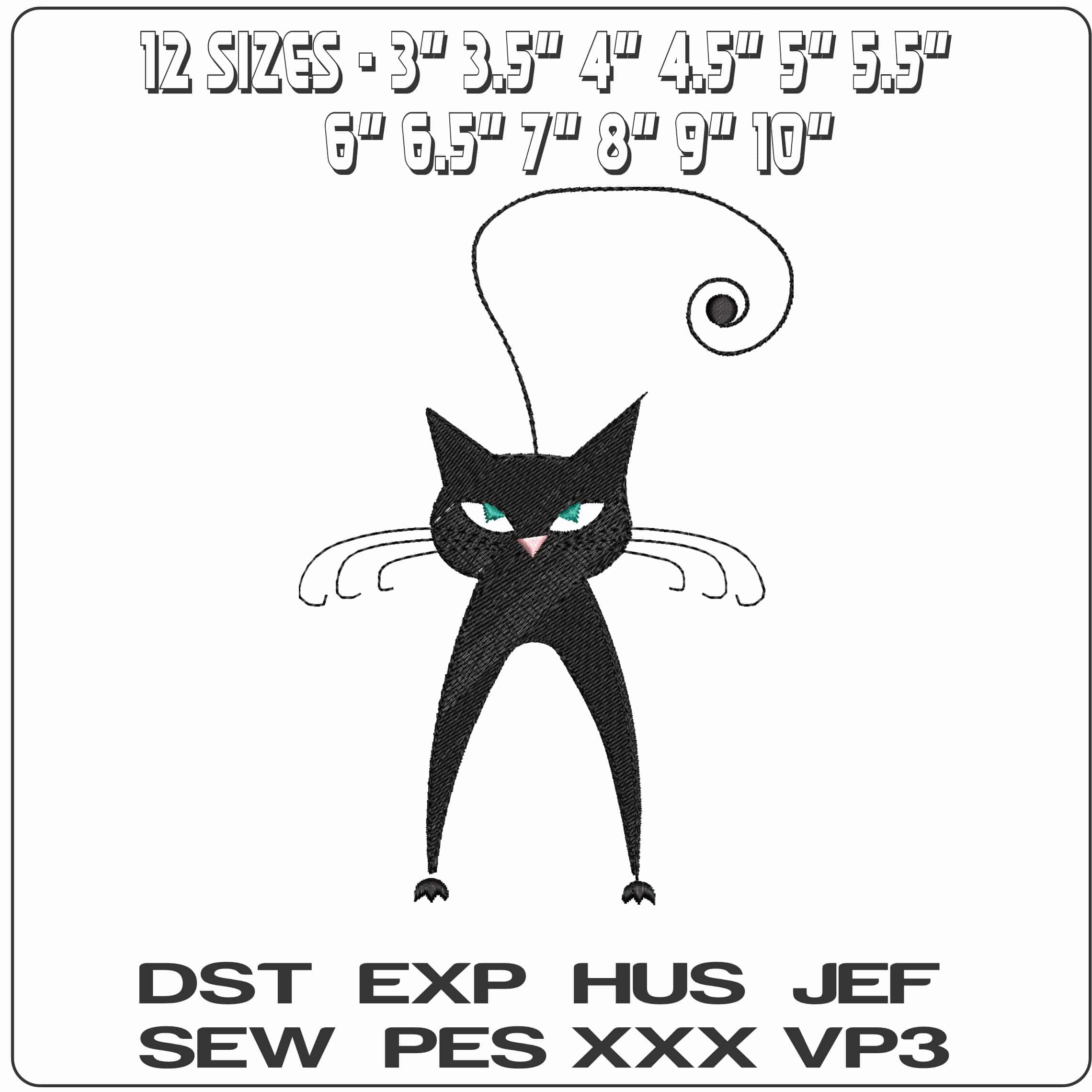 Catties19 - Elegant embroidery design file - instant download — view 2