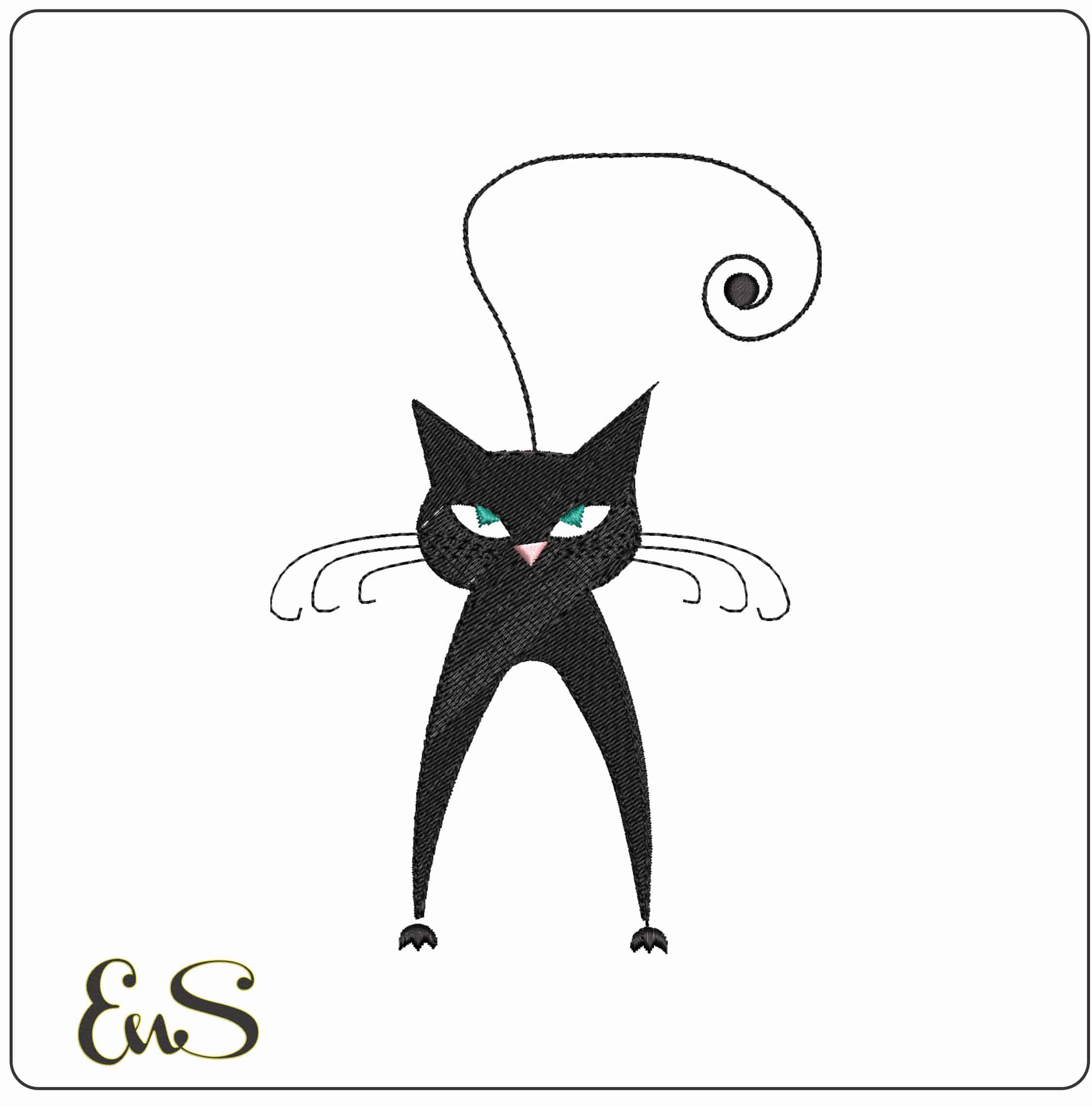 Catties19 - Elegant embroidery design file - instant download