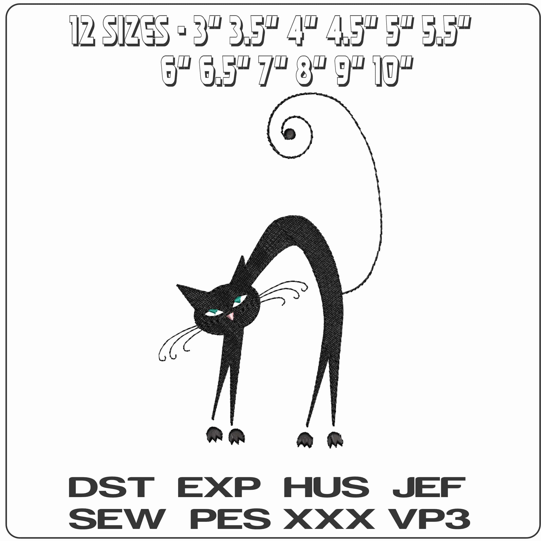 Catties20 - Elegant embroidery design file - instant download — view 2