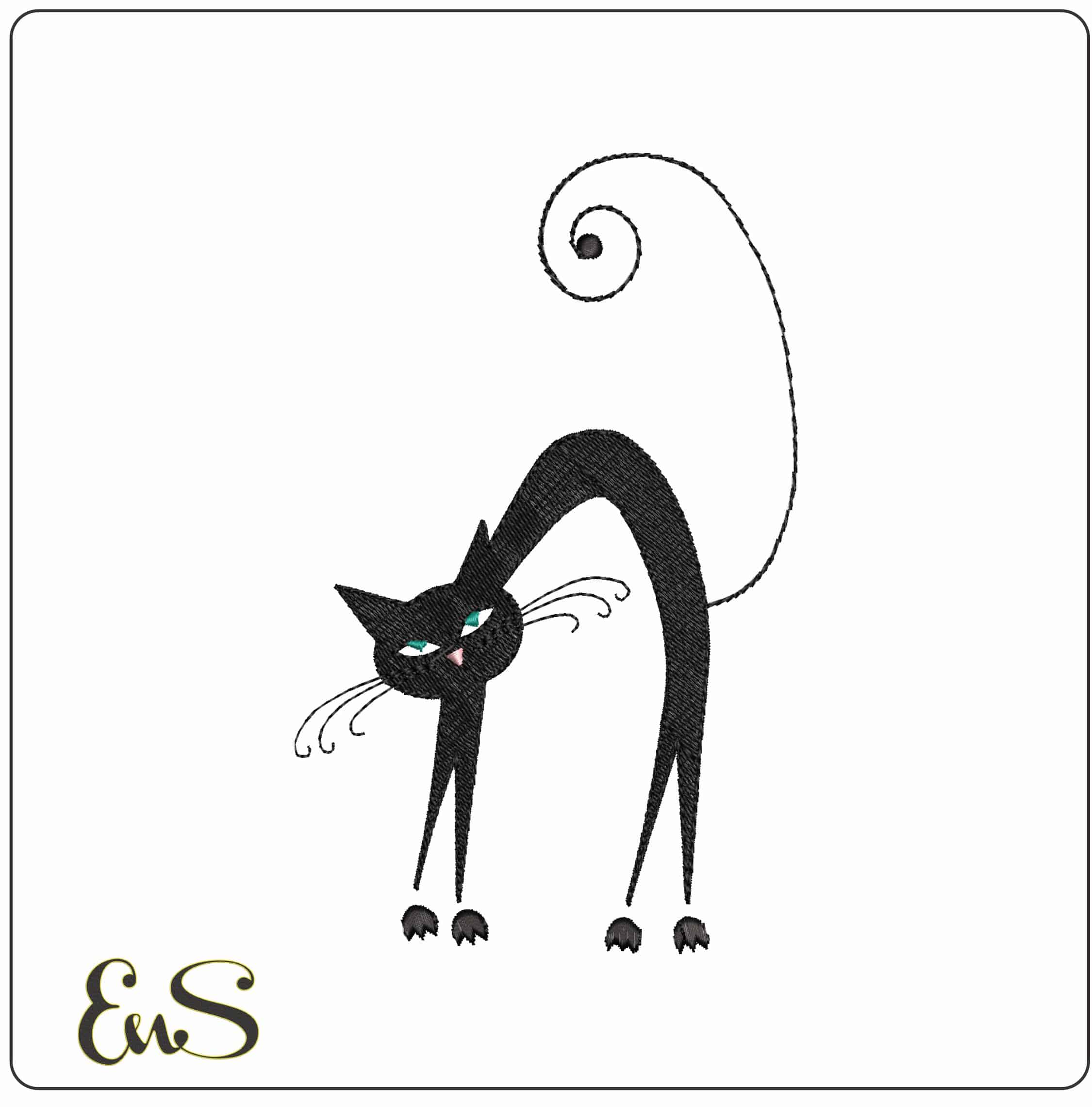Catties20 - Elegant embroidery design file - instant download
