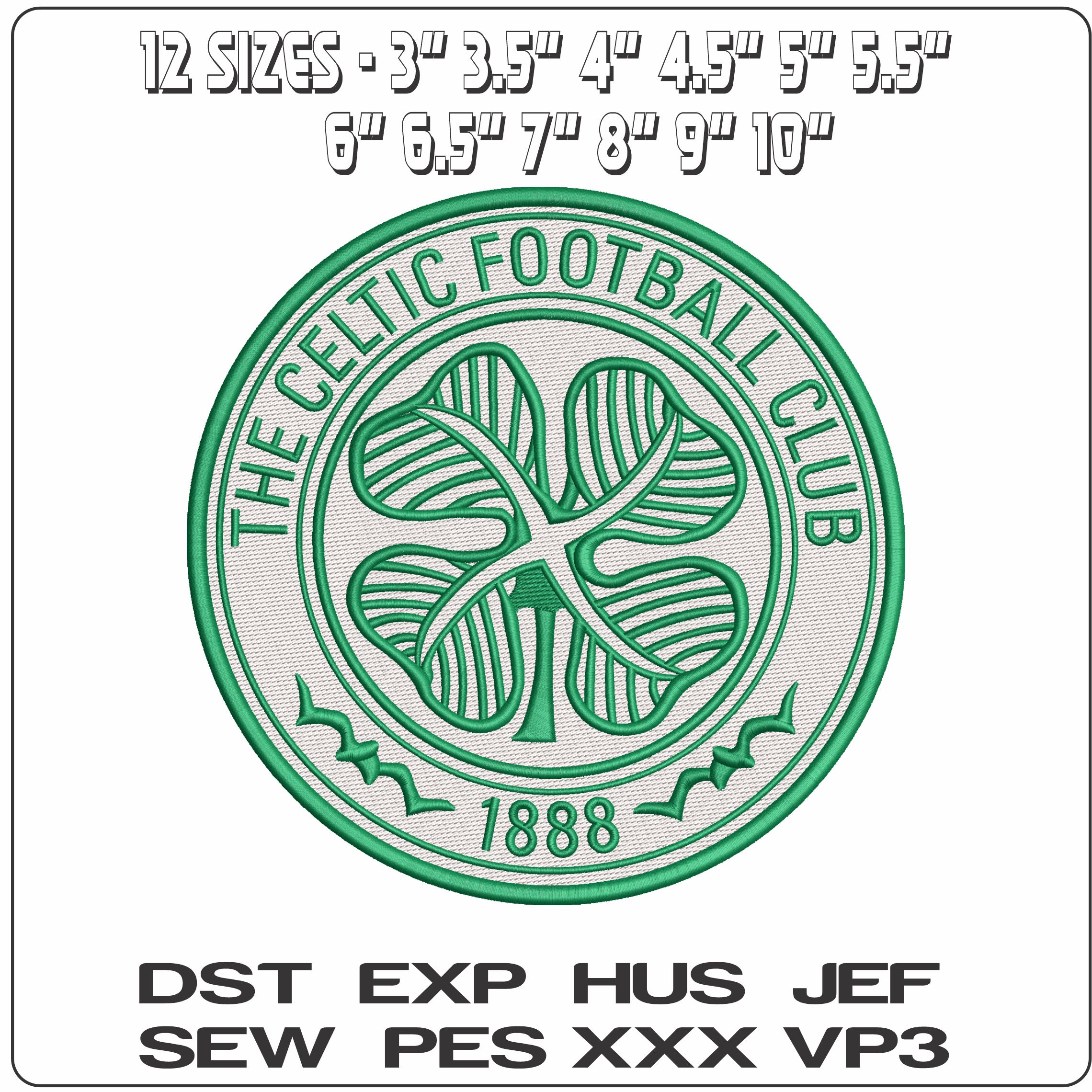 Celtic Football Club - Elegant embroidery design file - instant download — view 2