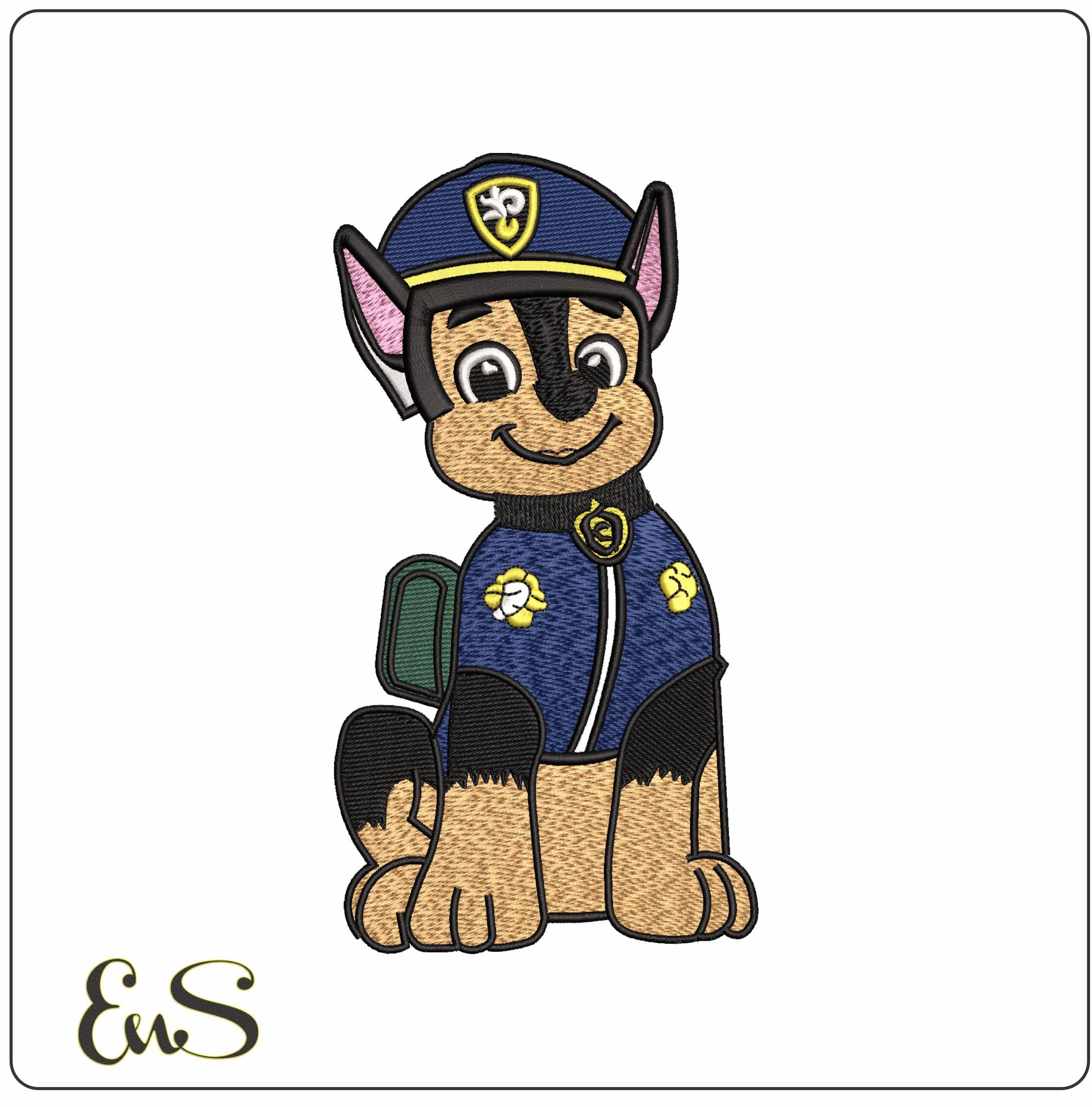 Chase Paw Patrol - Elegant embroidery design file - instant download