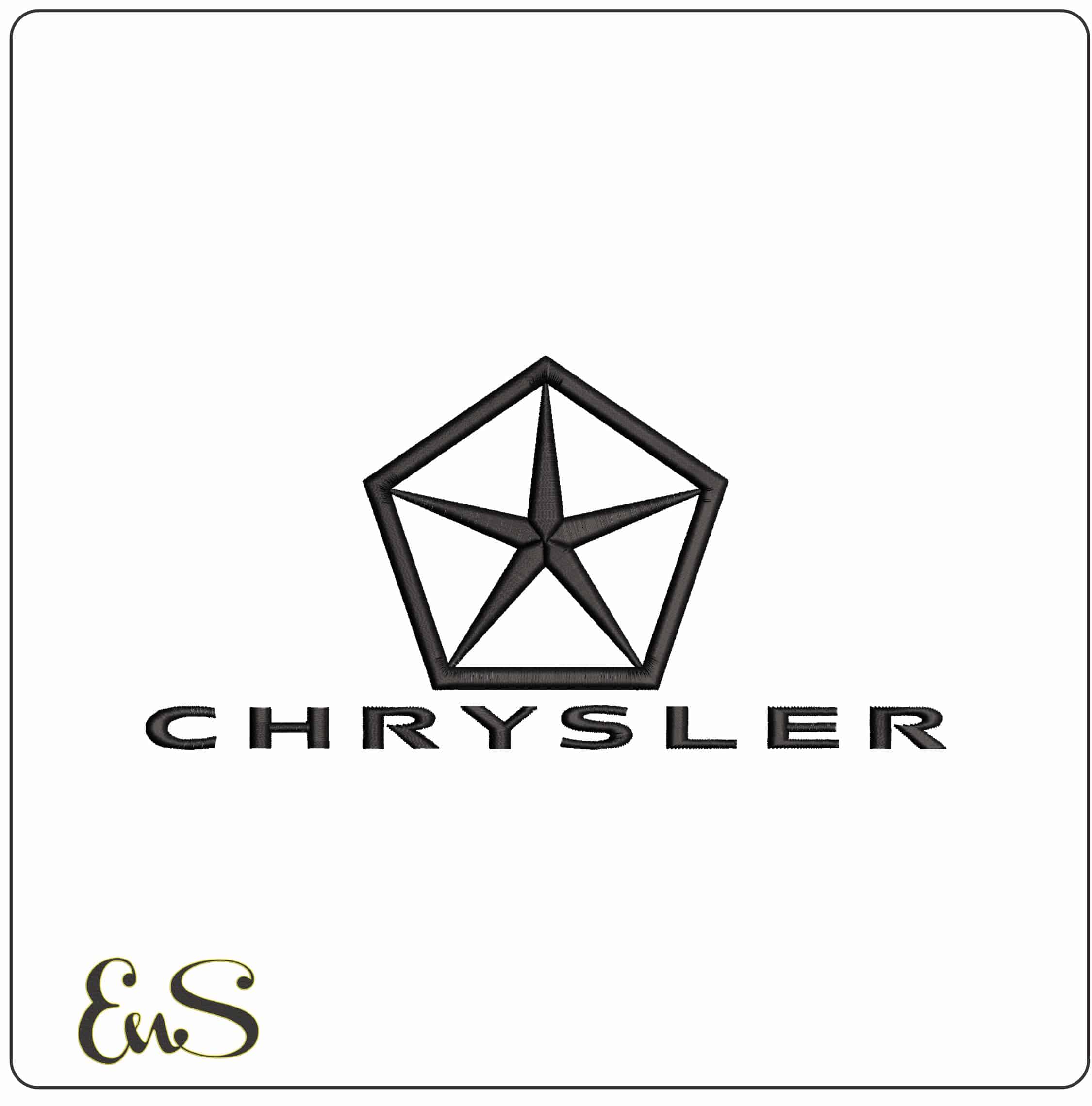 Chrysler Car Logo - Elegant embroidery design file - instant download