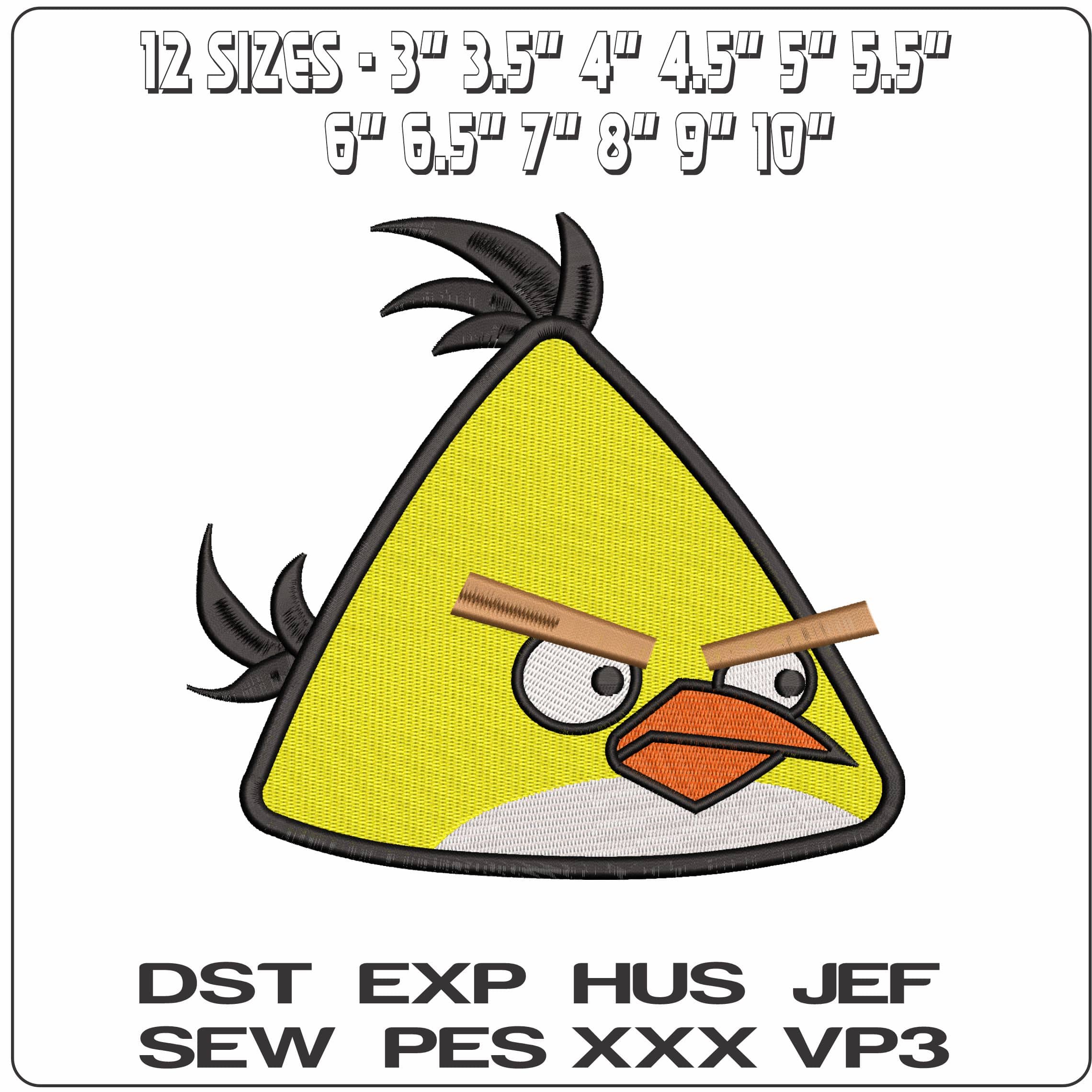 Chuck Angry Birds - Elegant embroidery design file - instant download — view 2